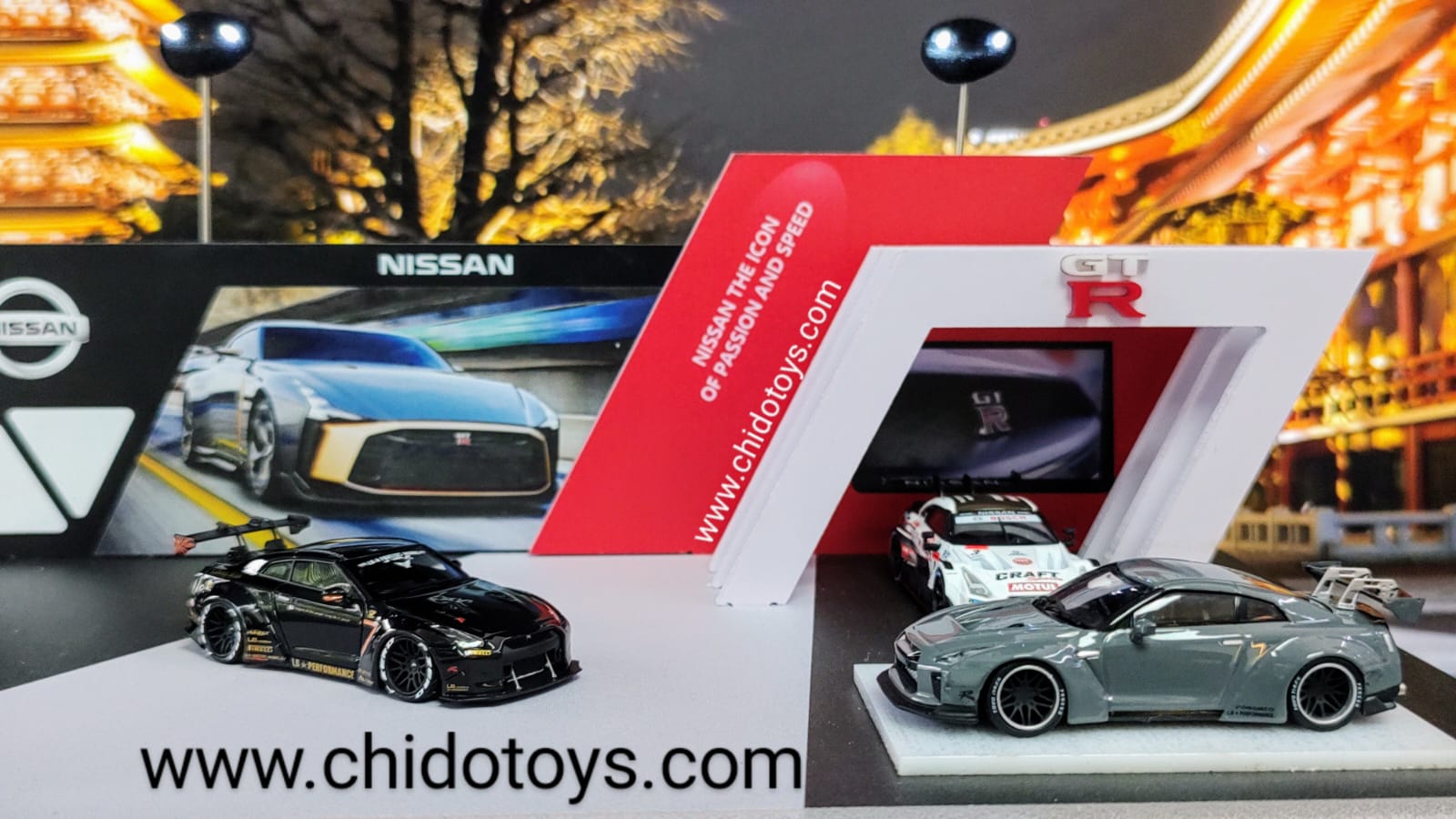 Diorama para escalas 1:64 Show Room GT - R - Chido Toys