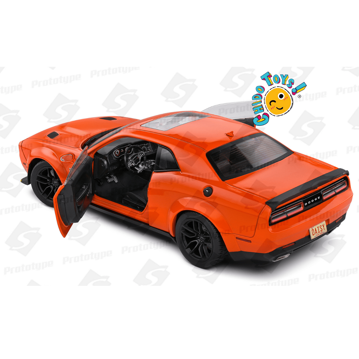 Dodge Challenger R/T Scat Pack Widebody “General Lee Tribute” 1/18 Sólido - Chido Toys