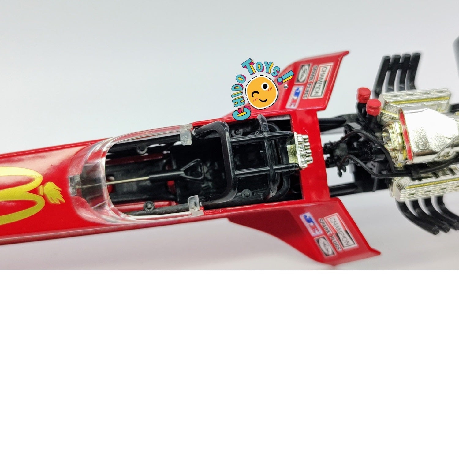 Dragster a Escala 1/18, Marca Action, modelo "McDonalds Atlanta 1996" Kenny Bernstein - Chido Toys