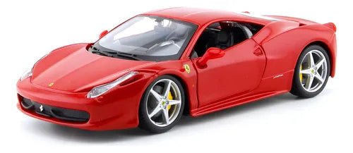 Ferrari 458 Italia Rojo a Escala 1:24 Bburago – Puertas Abatibles y Detalles Realistas - Chido Toys