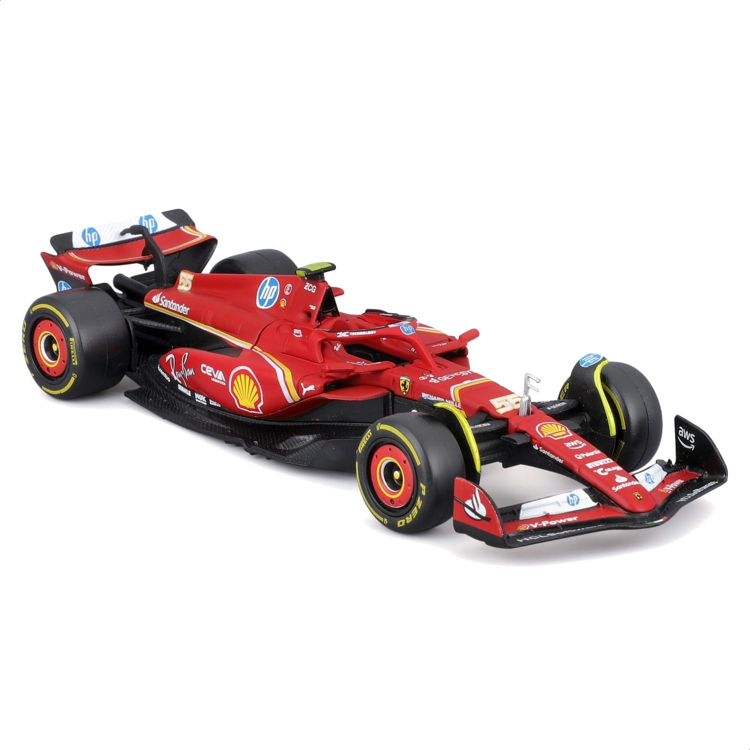 Ferrari SF - 24 55 2024 Escala 1:43 Bburago Fórmula 1 Diecast Oficial - Chido Toys