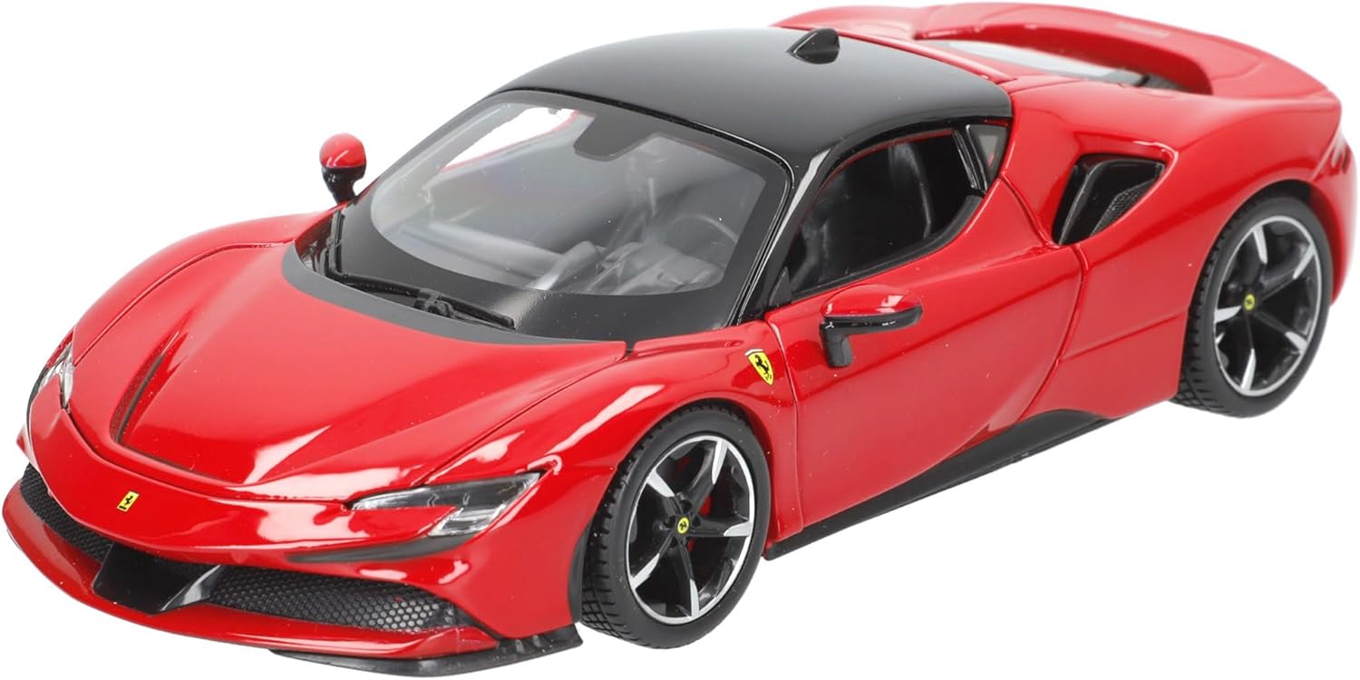 Ferrari SF90 Stradale – Bburago 1:24 | Race & Play Die - Cast Rojo - Chido Toys