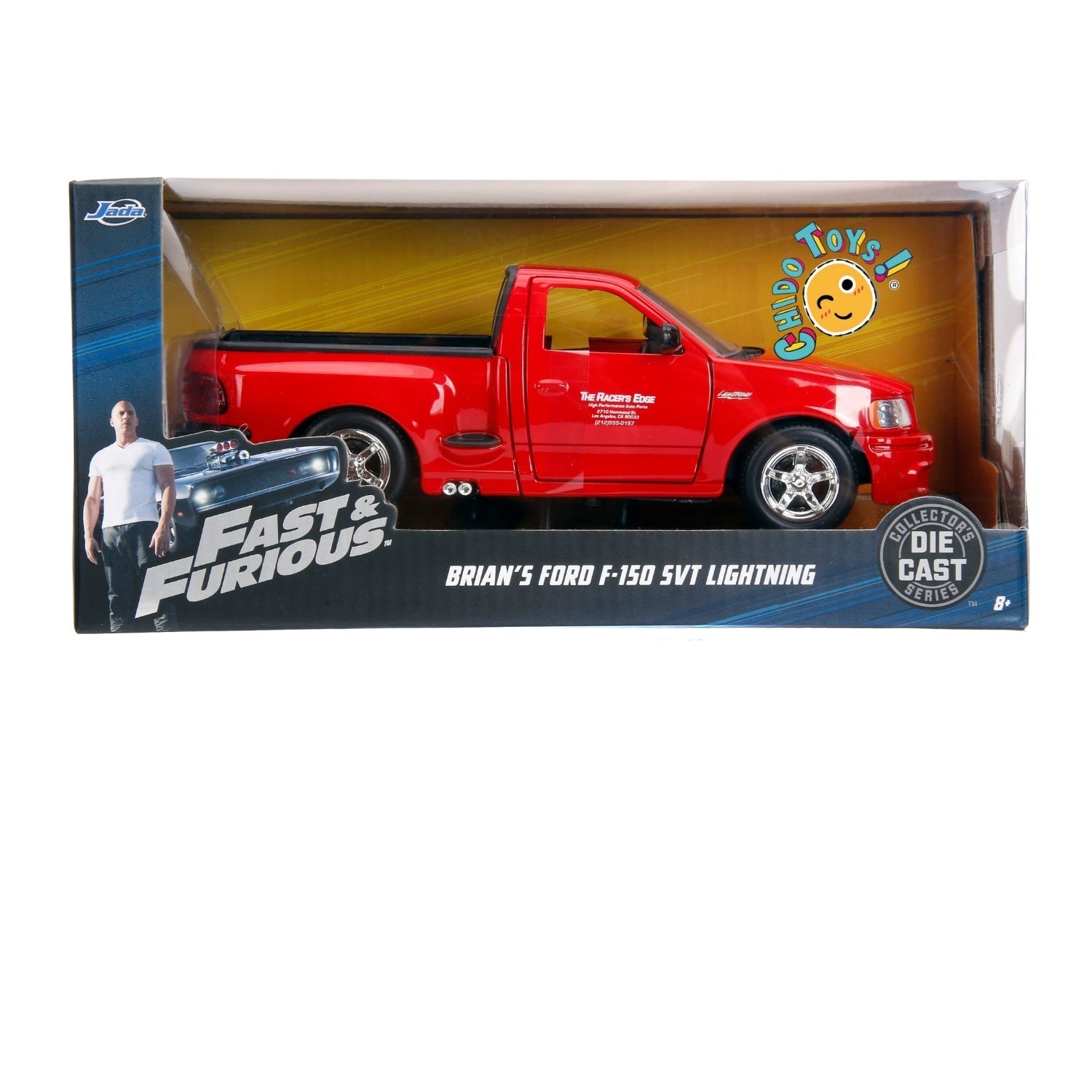 Ford F - 150 SVT Lightning de Brian – Rápidos y Furiosos, Escala 1:24 Jada Toys - Chido Toys