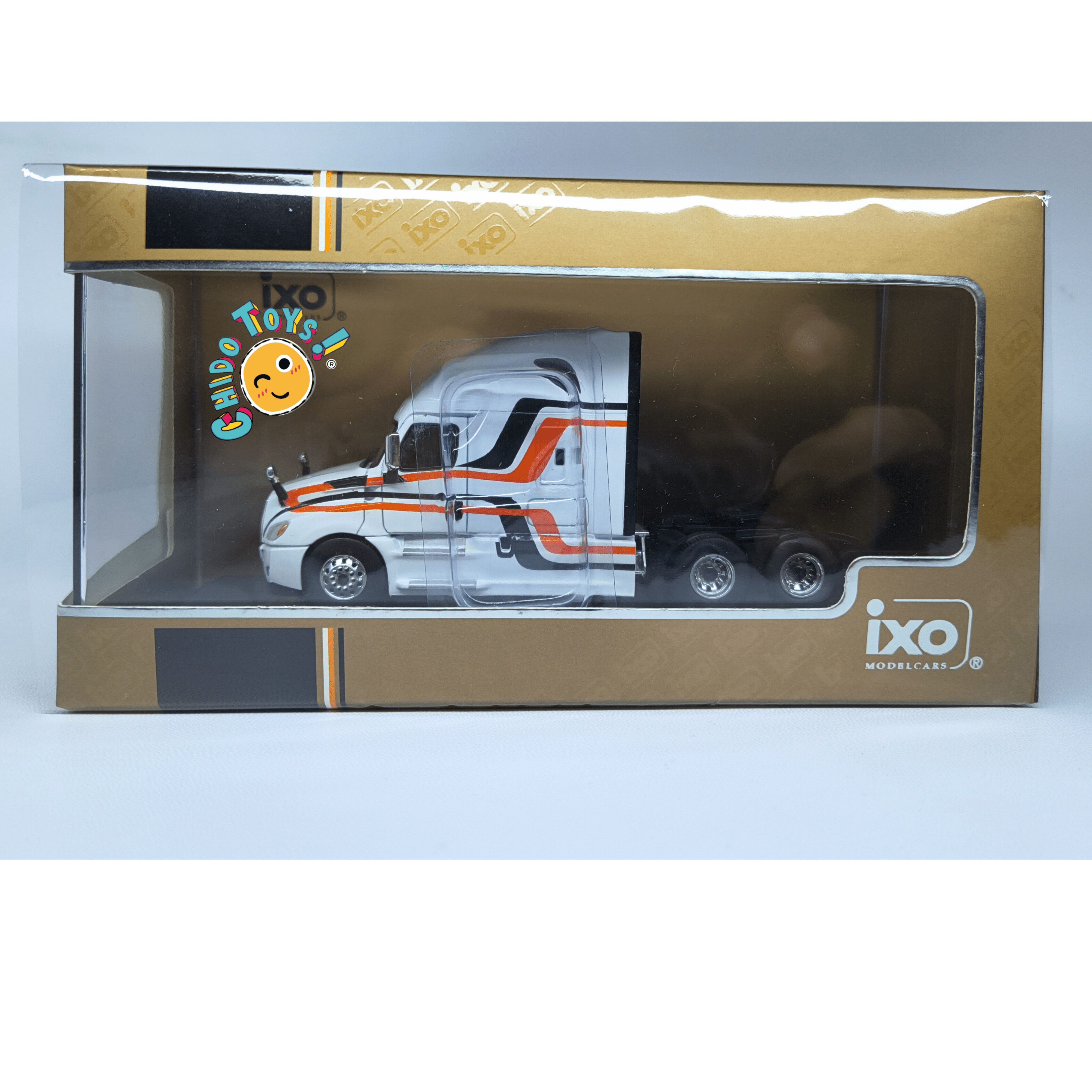 Freightliner Cascadia 2018 iXO Models 1:64 blanco con gráficos - Chido Toys