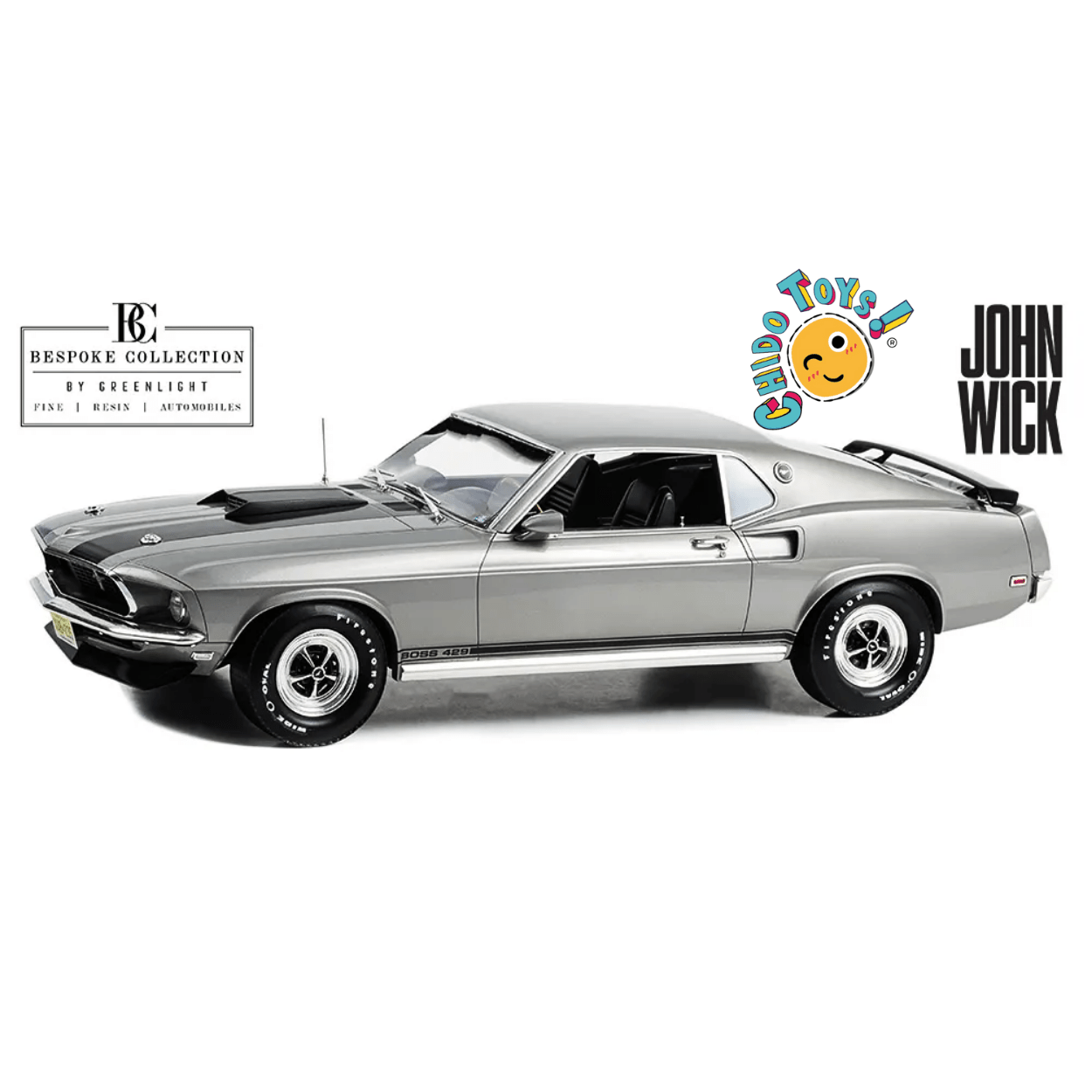 GreenLight Bespoke Collection – 1969 Ford Mustang Boss 429 1:12 John Wick - Chido Toys