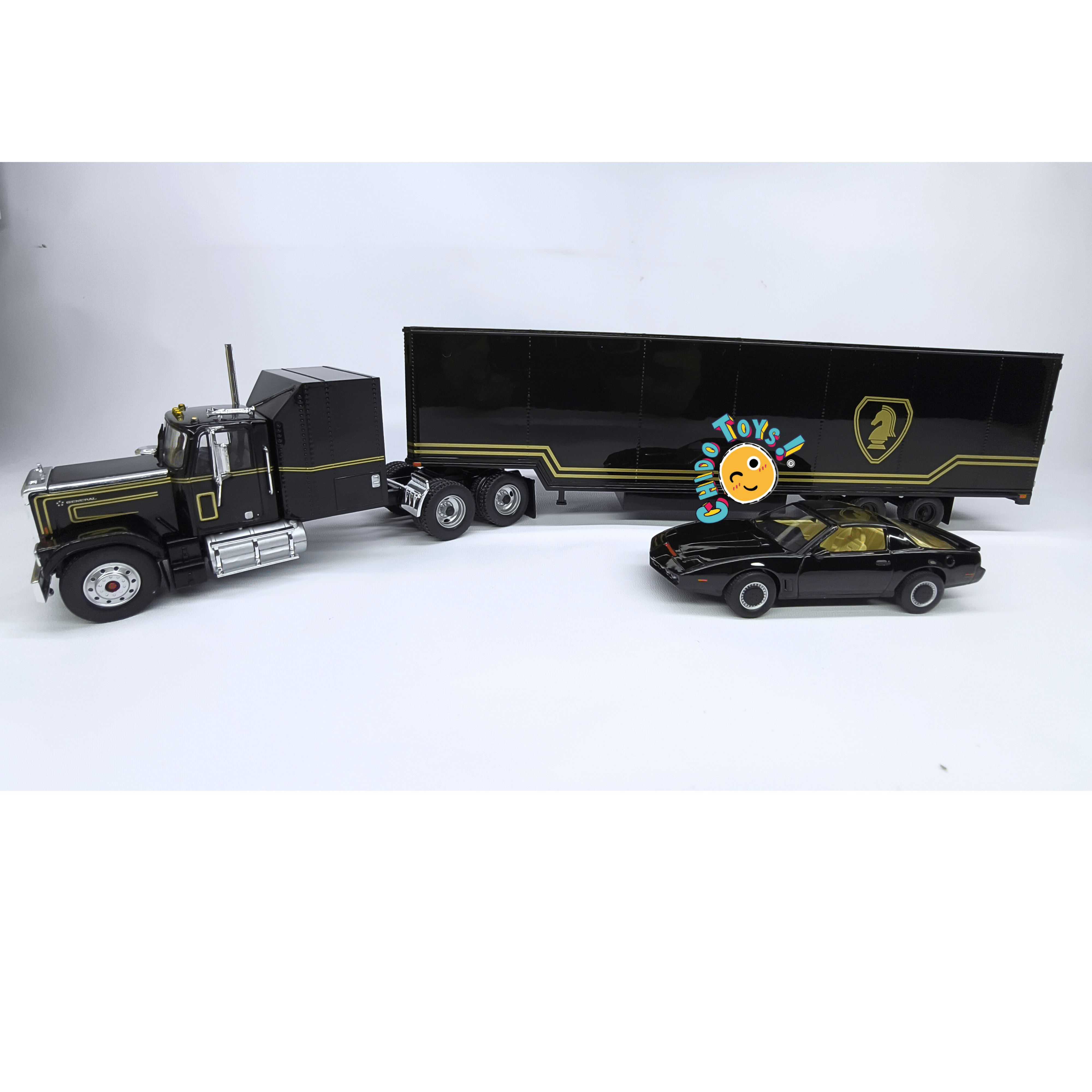 GreenLight GMC General Tractor 1:43 Knight Set con tráiler - Chido Toys