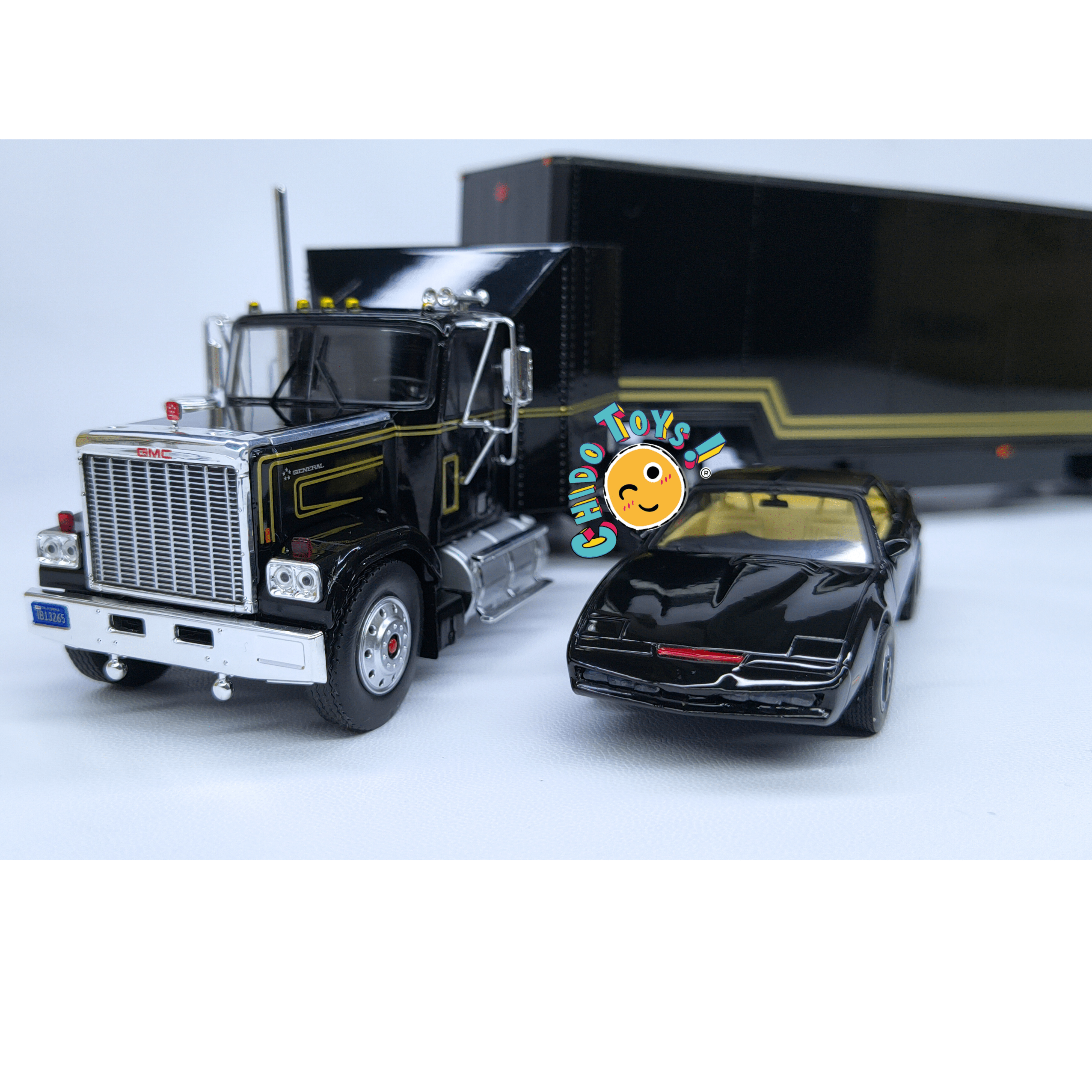 GreenLight GMC General Tractor 1:43 Knight Set con tráiler - Chido Toys