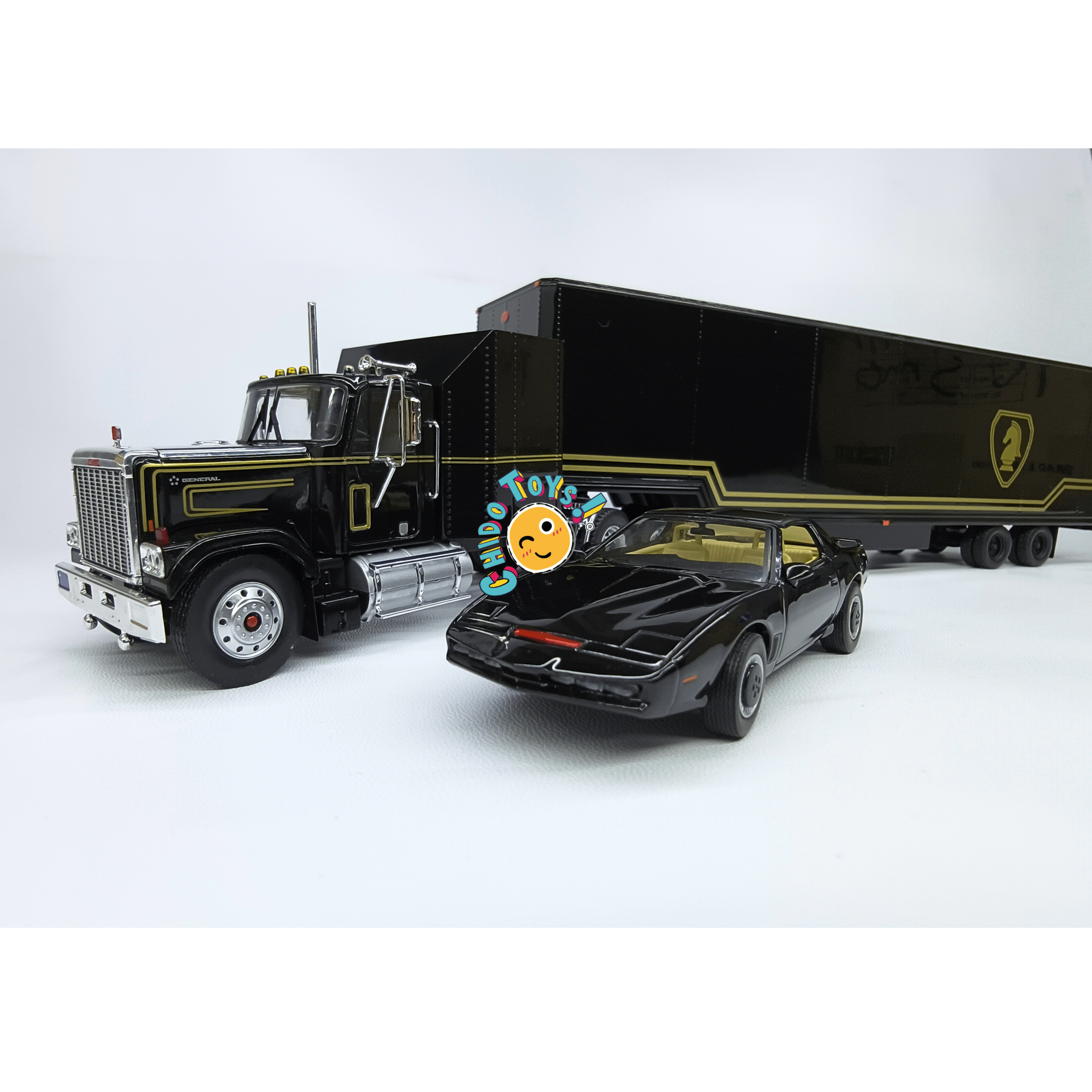 GreenLight GMC General Tractor 1:43 Knight Set con tráiler - Chido Toys