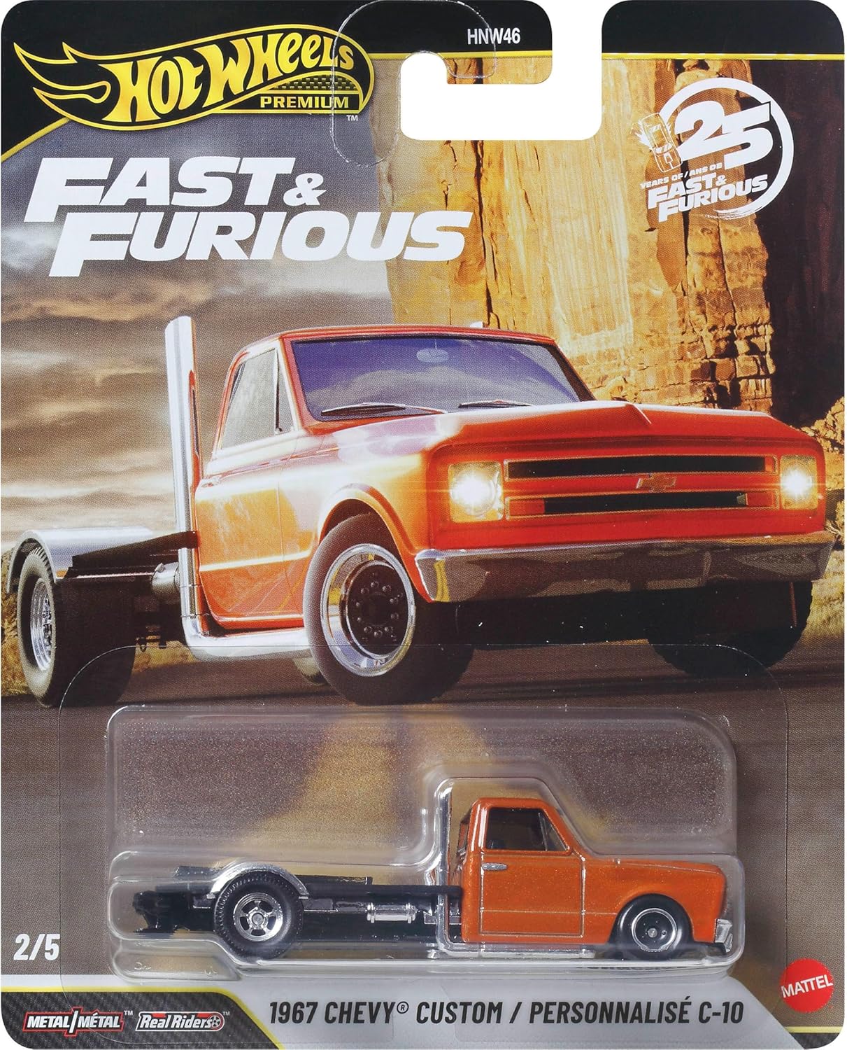 Hot Wheels 1967 Chevy C - 10 1:64 Premium naranja - Chido Toys