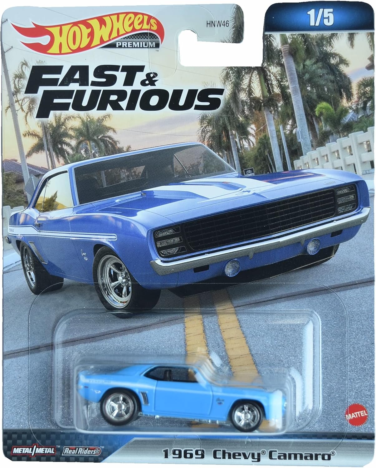 Hot Wheels 1969 Chevy Camaro Fast & Furious 1:64 azul metal - Chido Toys