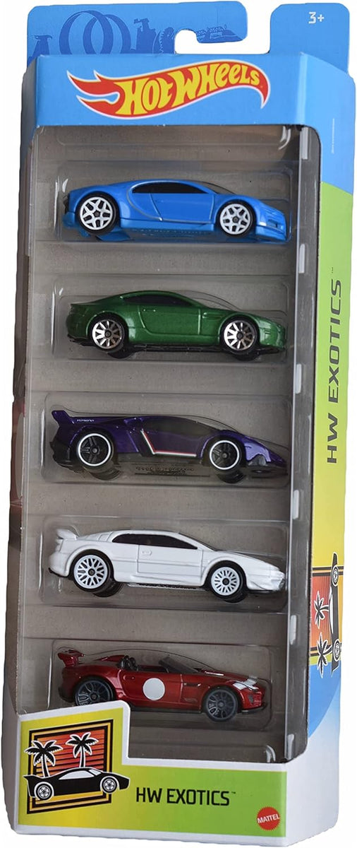Hot Wheels 5-Pack HW Exotics Superautos Deportivos Escala 1:64