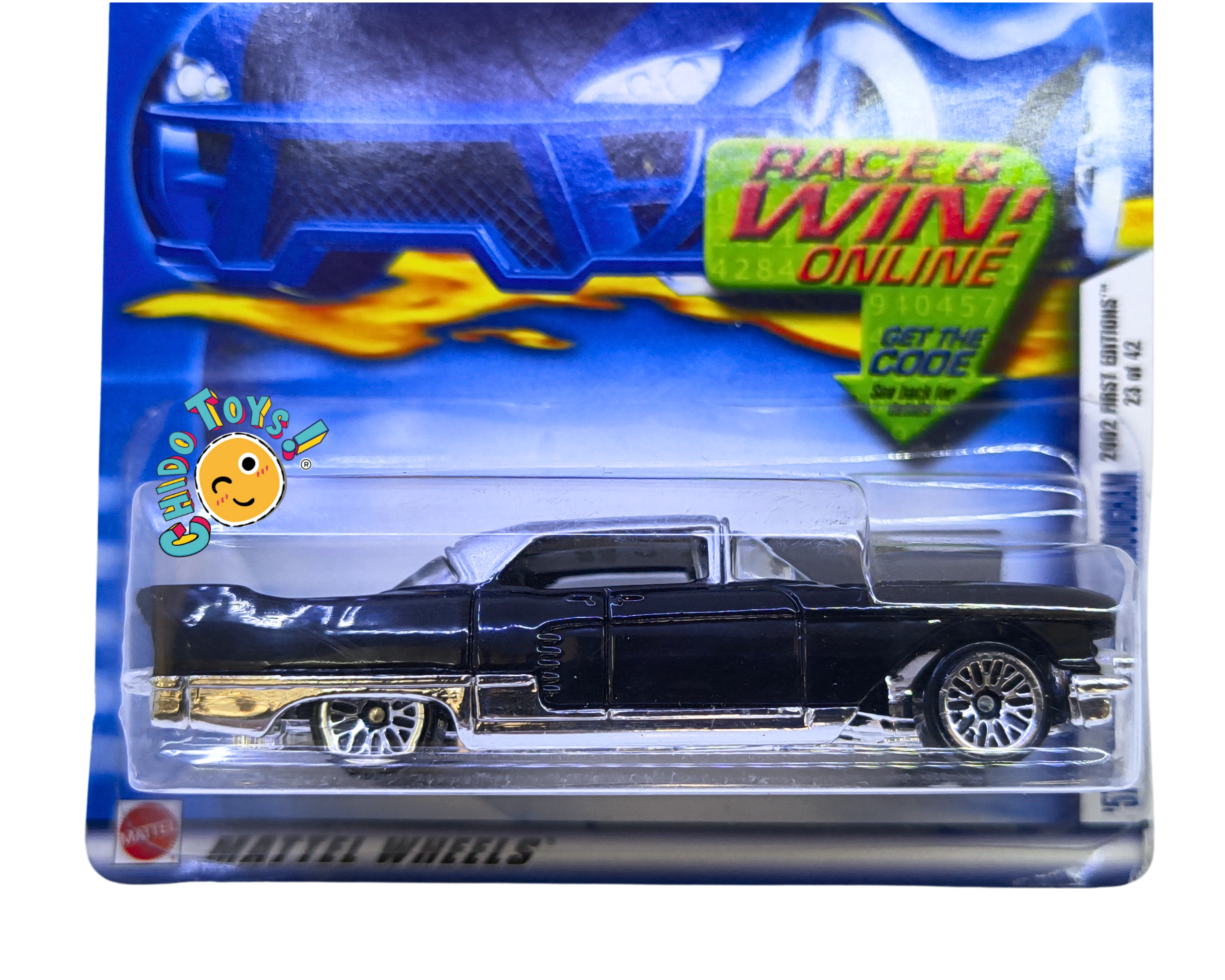 Hot Wheels 57 Cadillac Eldorado 2002 First Editions 1:64 negro - Chido Toys
