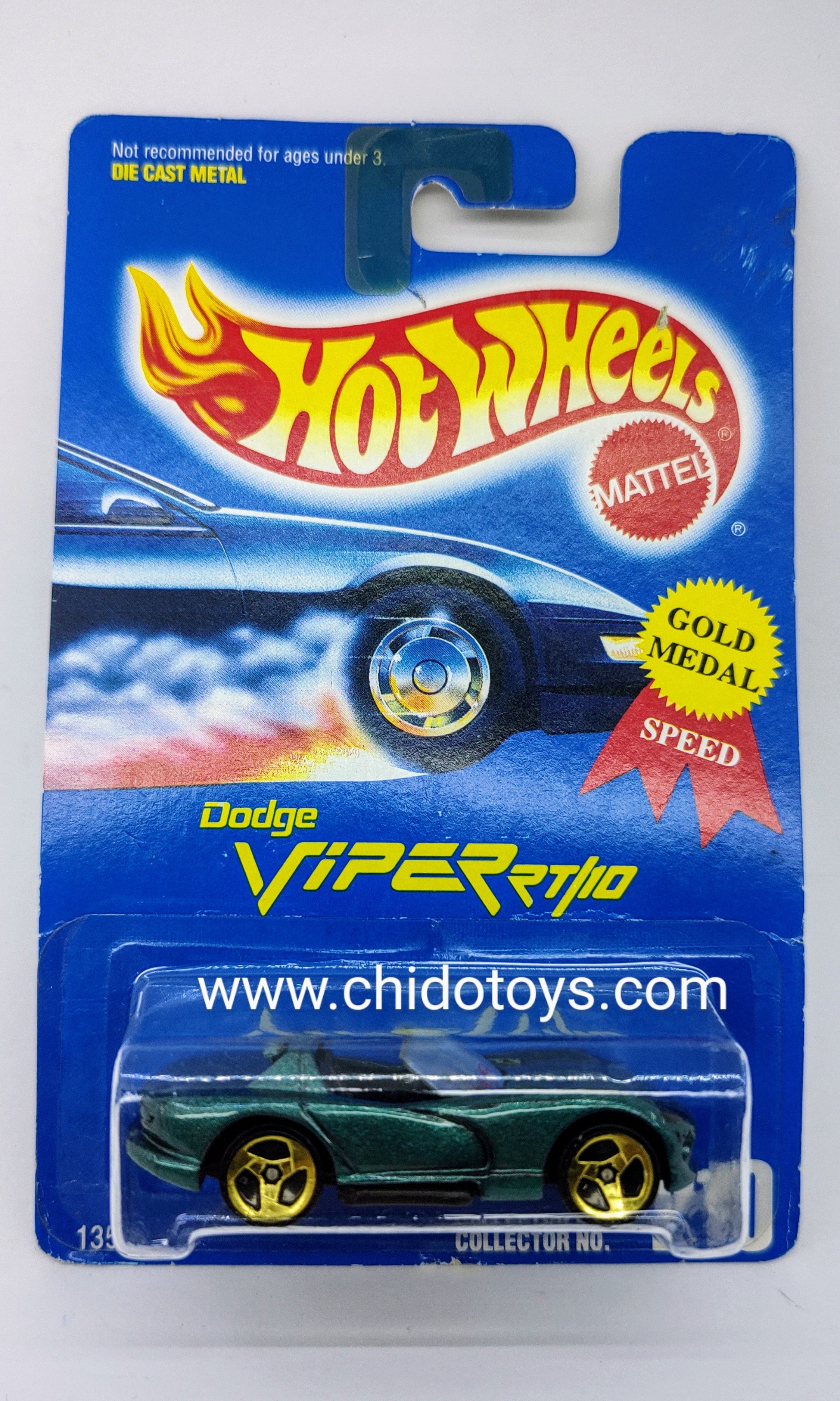 Hot Wheels Básico del año 1991, #210, Dodge Viper RT10 - Chido Toys