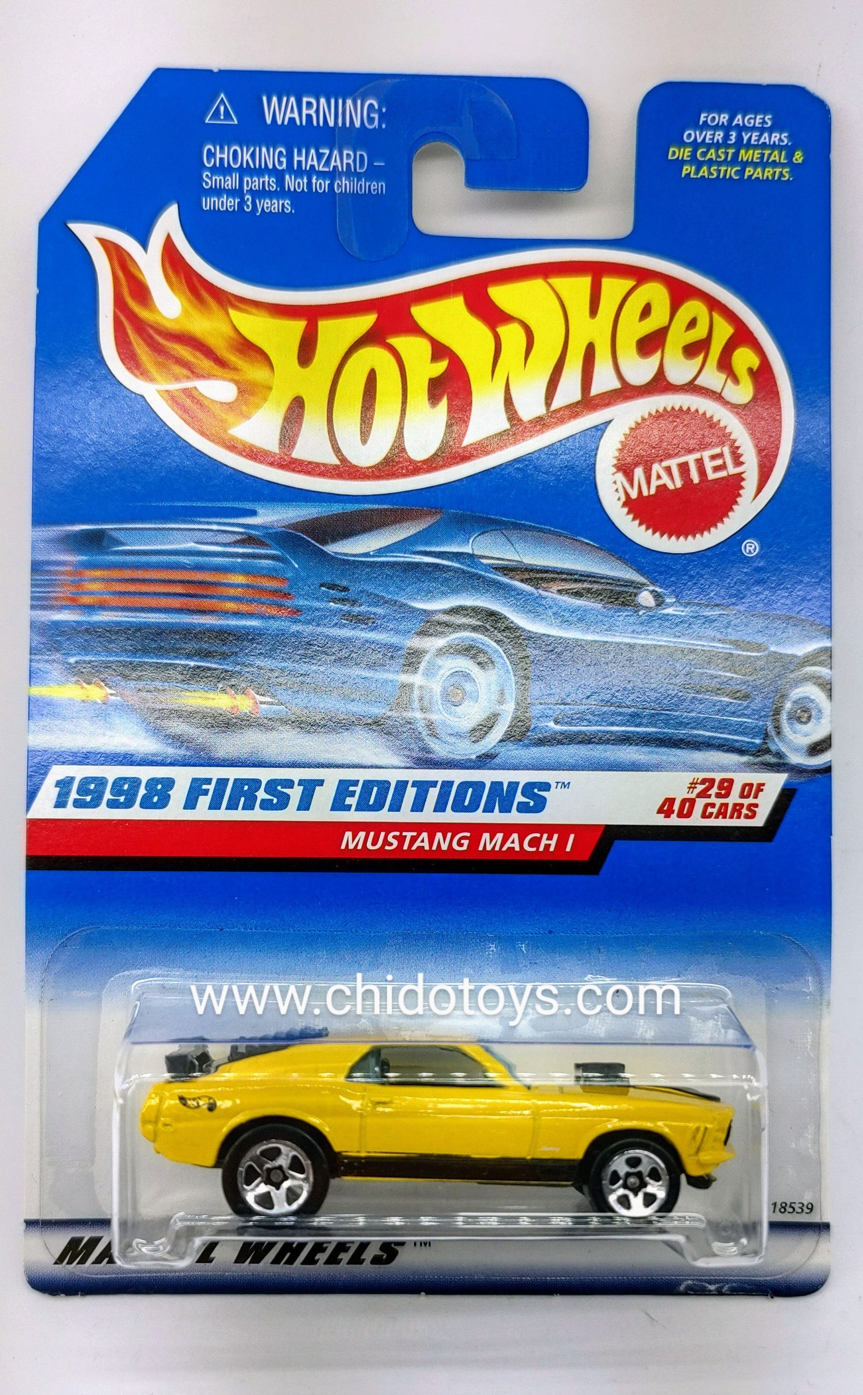 Hot Wheels Básico, Primera Edición del año 1998 (29/40), Mustang Mach 1 - Chido Toys