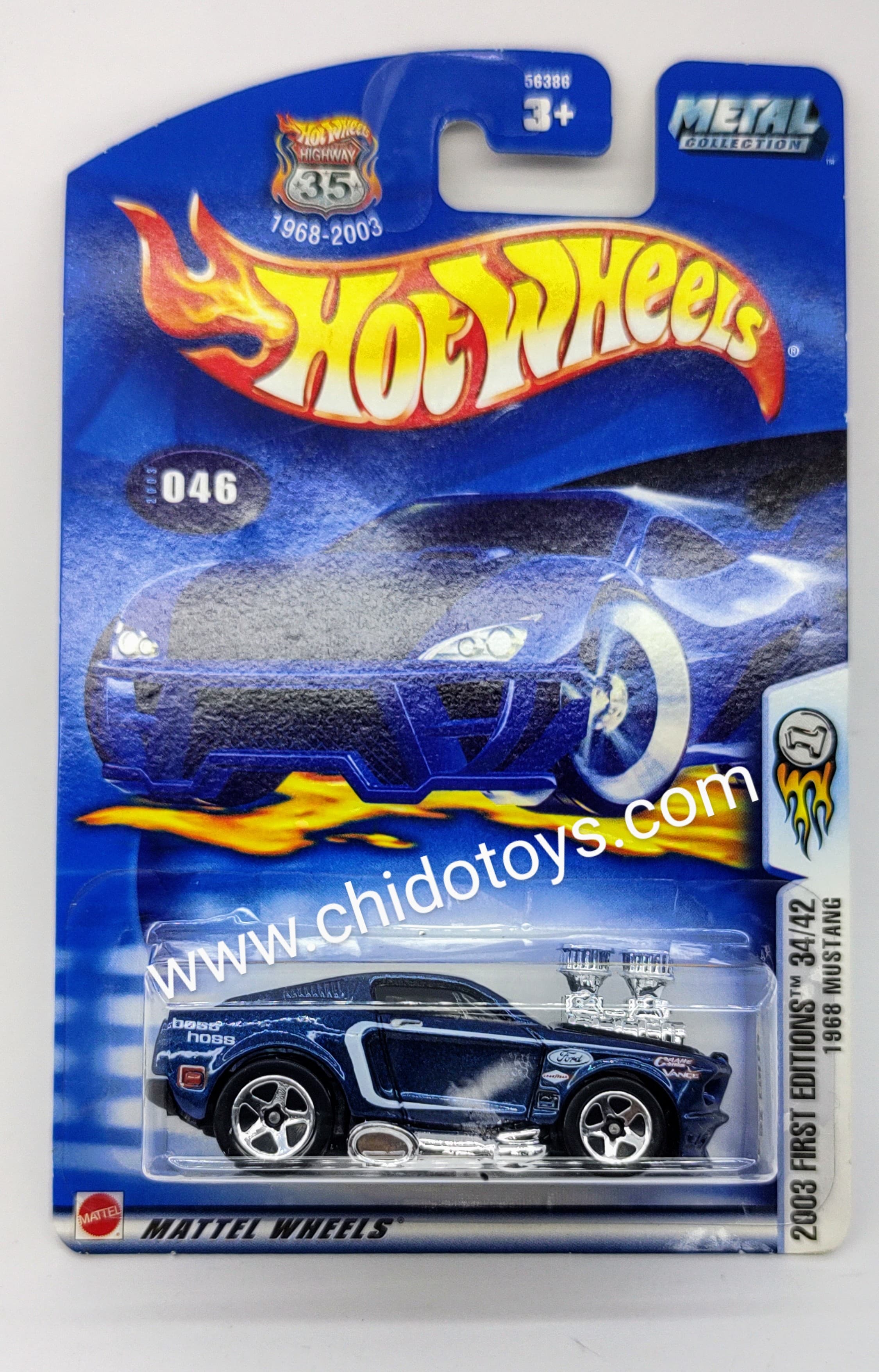 Hot Wheels Básico Primera Edición del año 2003, 34/42, Mustang 1968 - Chido Toys