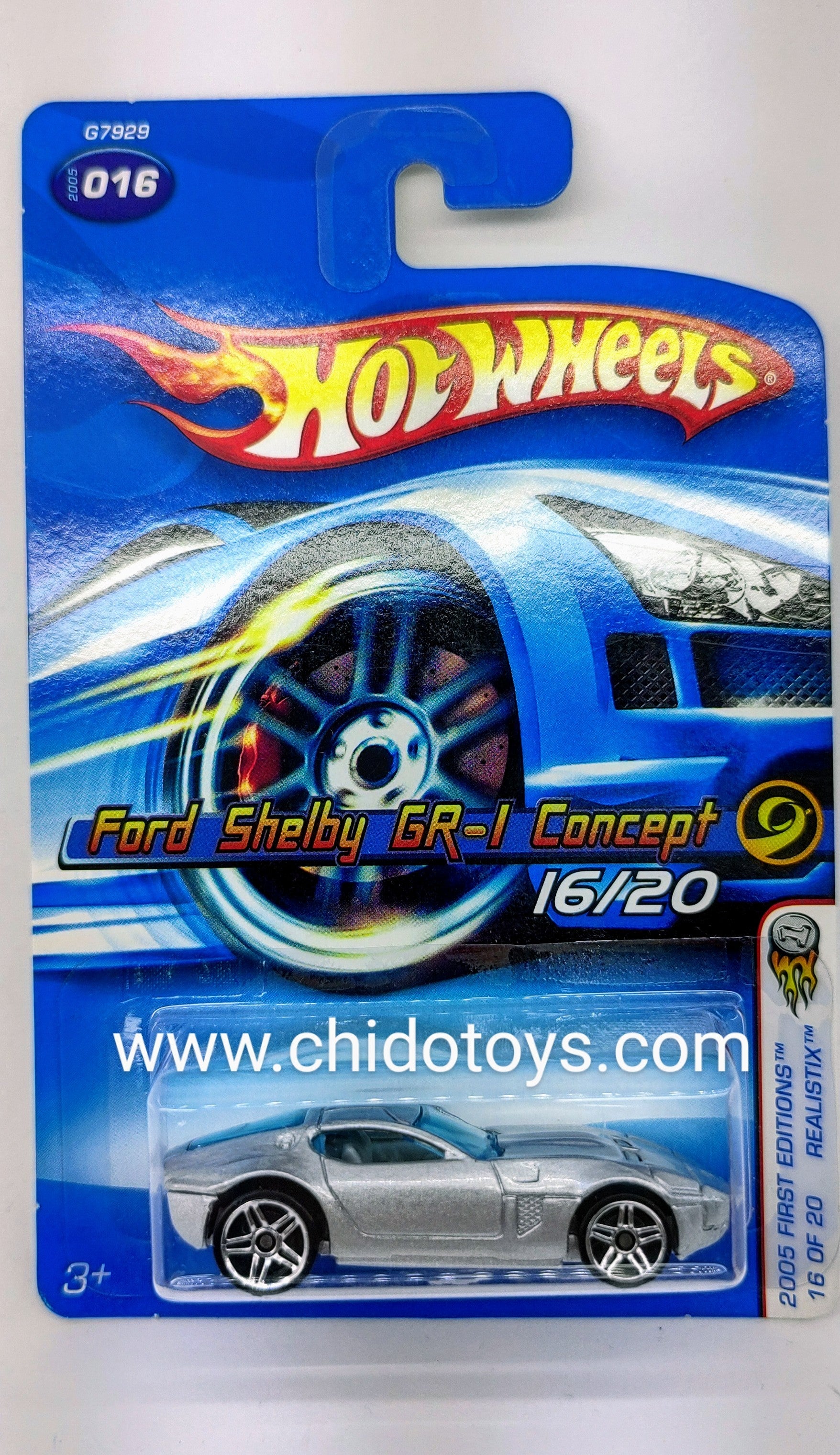 Hot Wheels Básico, Primera Edición del año 2005 (16/20) Ford Shelby GR - 1 Concept - Chido Toys