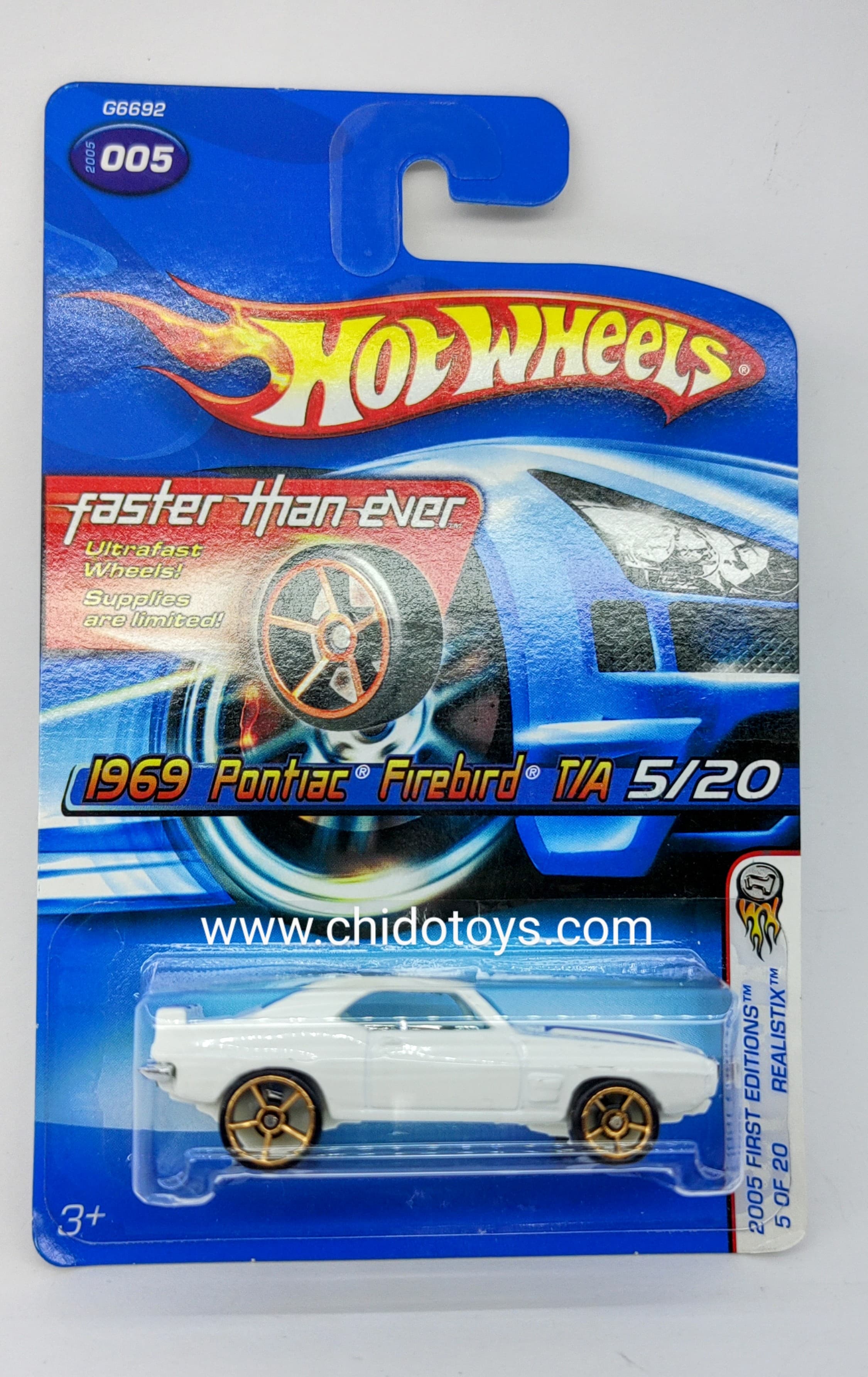 Hot Wheels Básico, Primera Edición del año 2005 (5/20) Pontiac Firebird T/A 1969 - Chido Toys