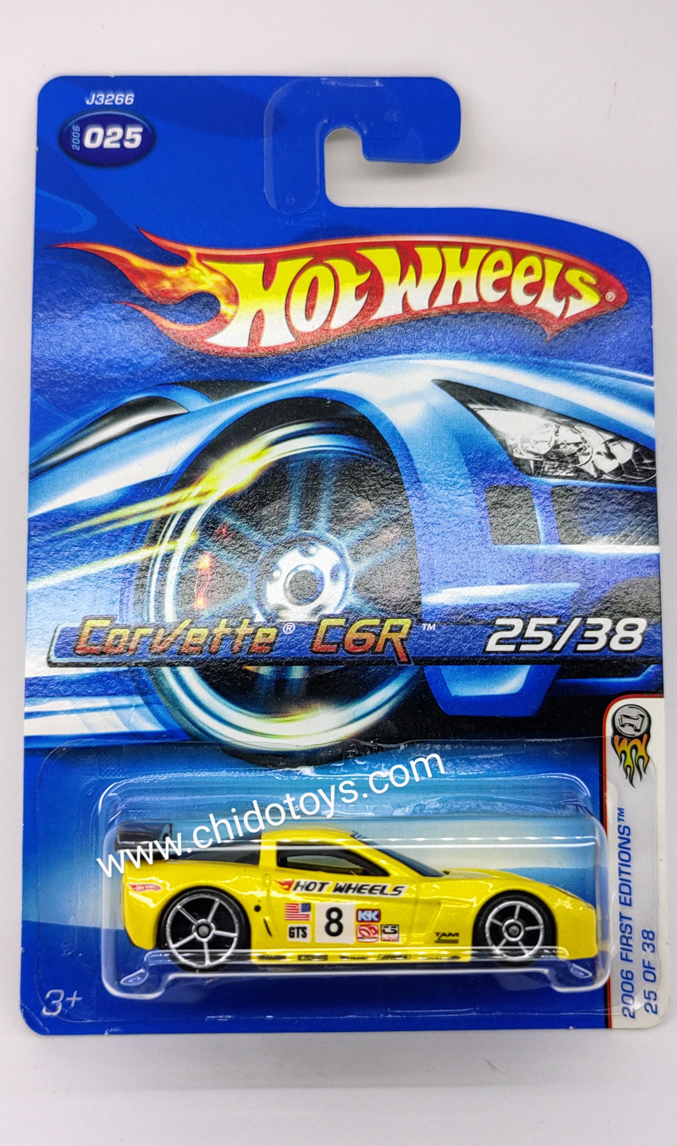 Hot Wheels Básico, Primera Edición del año 2006 (25/38) Corvette C6R - Chido Toys