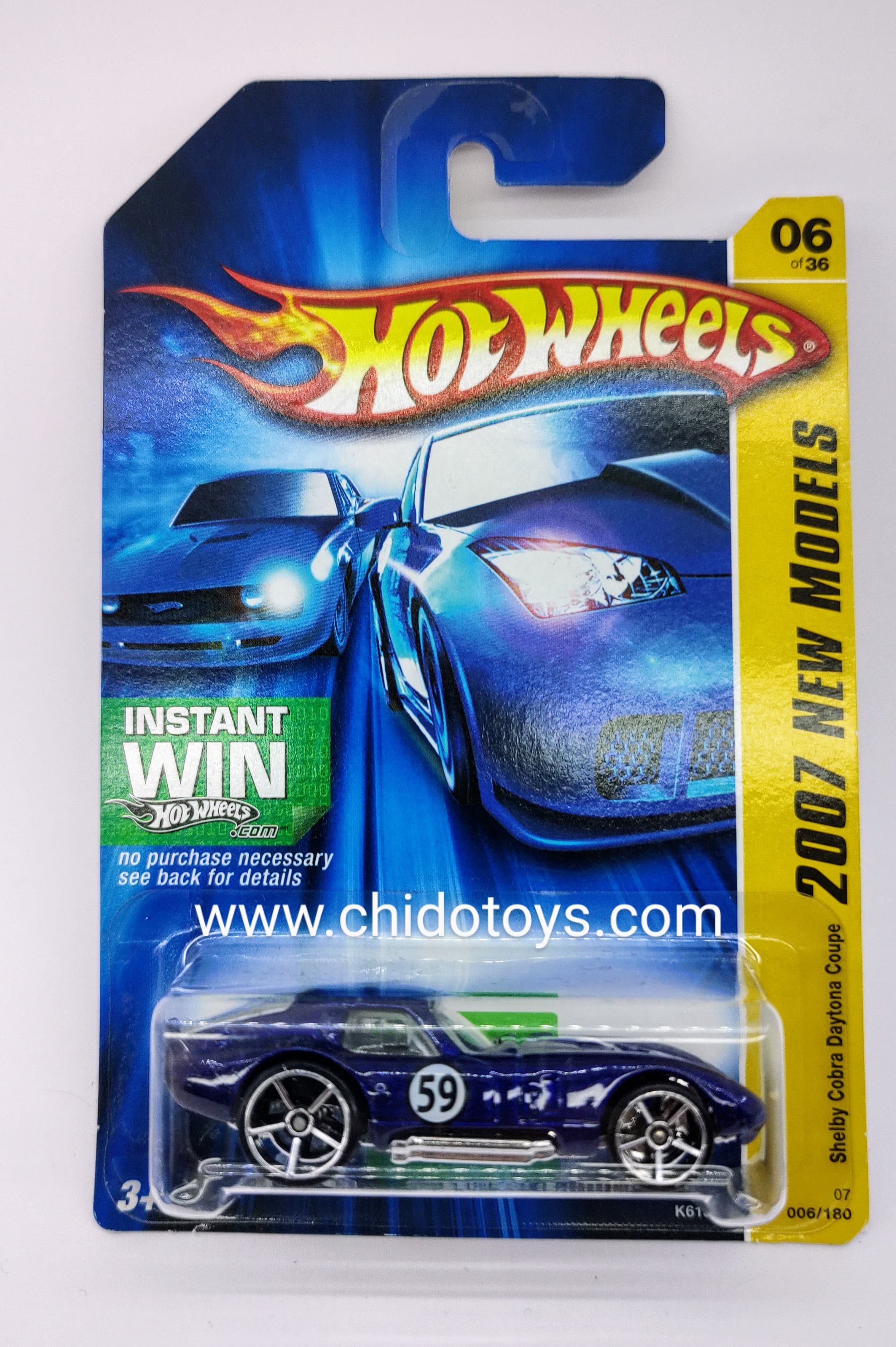 Hot Wheels Básico Primera Edición, Modelo Shelby Cobra Daytona Coupé 06/36 - Chido Toys