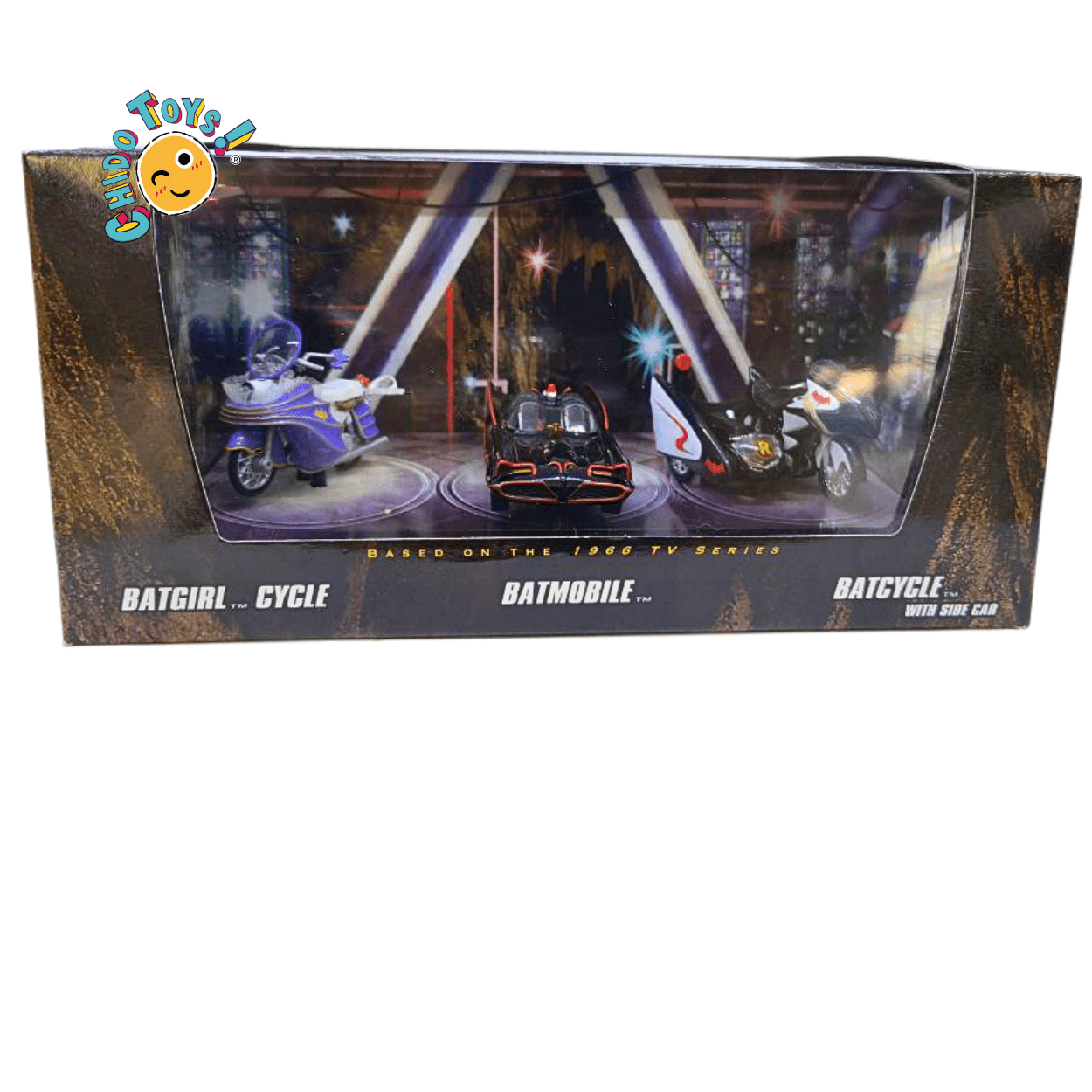 Hot Wheels Batman 1966 TV Series Set Comic - Con 2008 – Batmobile, Batcycle & Batgirl Cycle - Chido Toys