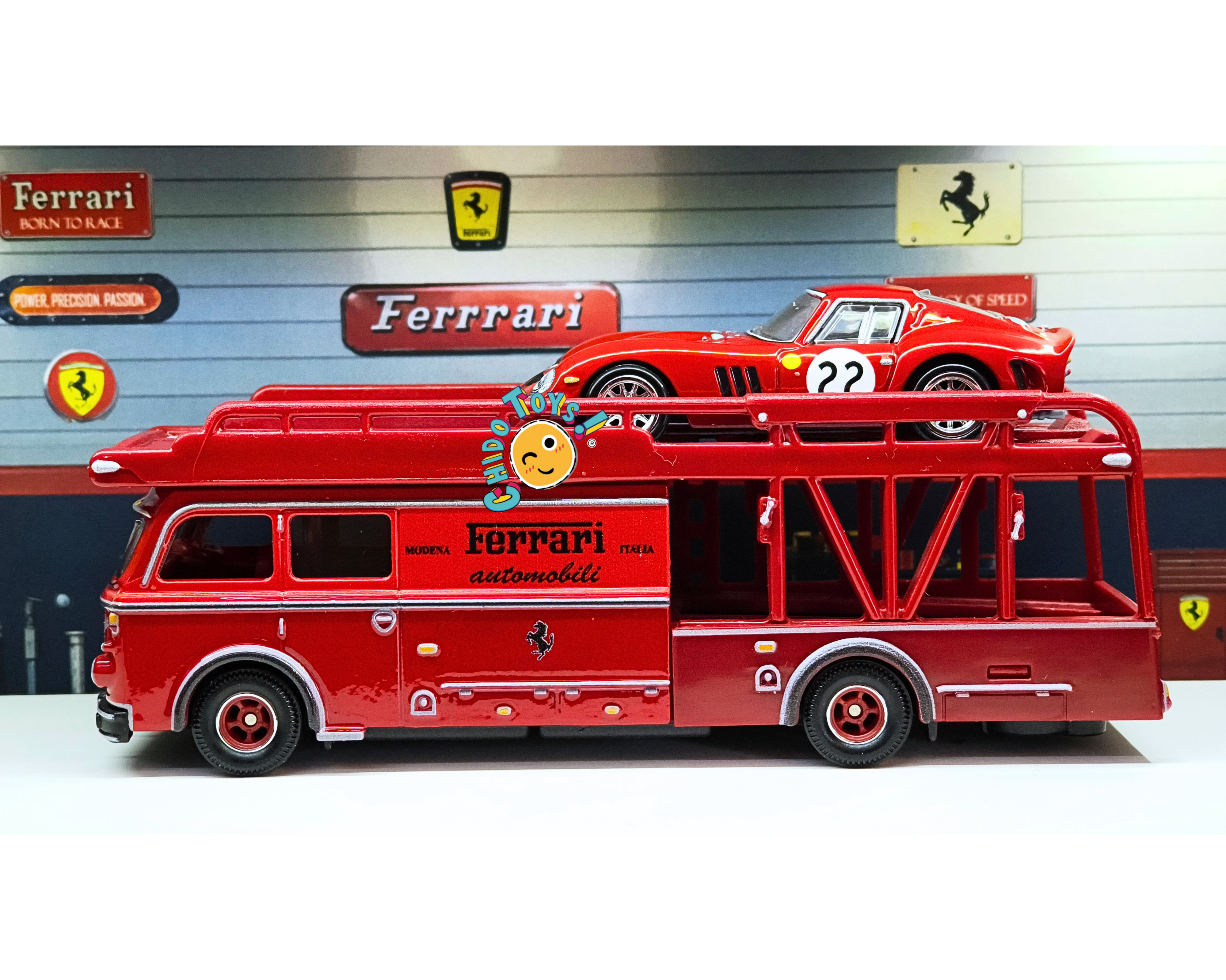 Hot Wheels Ferrari 250 GTO Team Transport 1:64 - Chido Toys