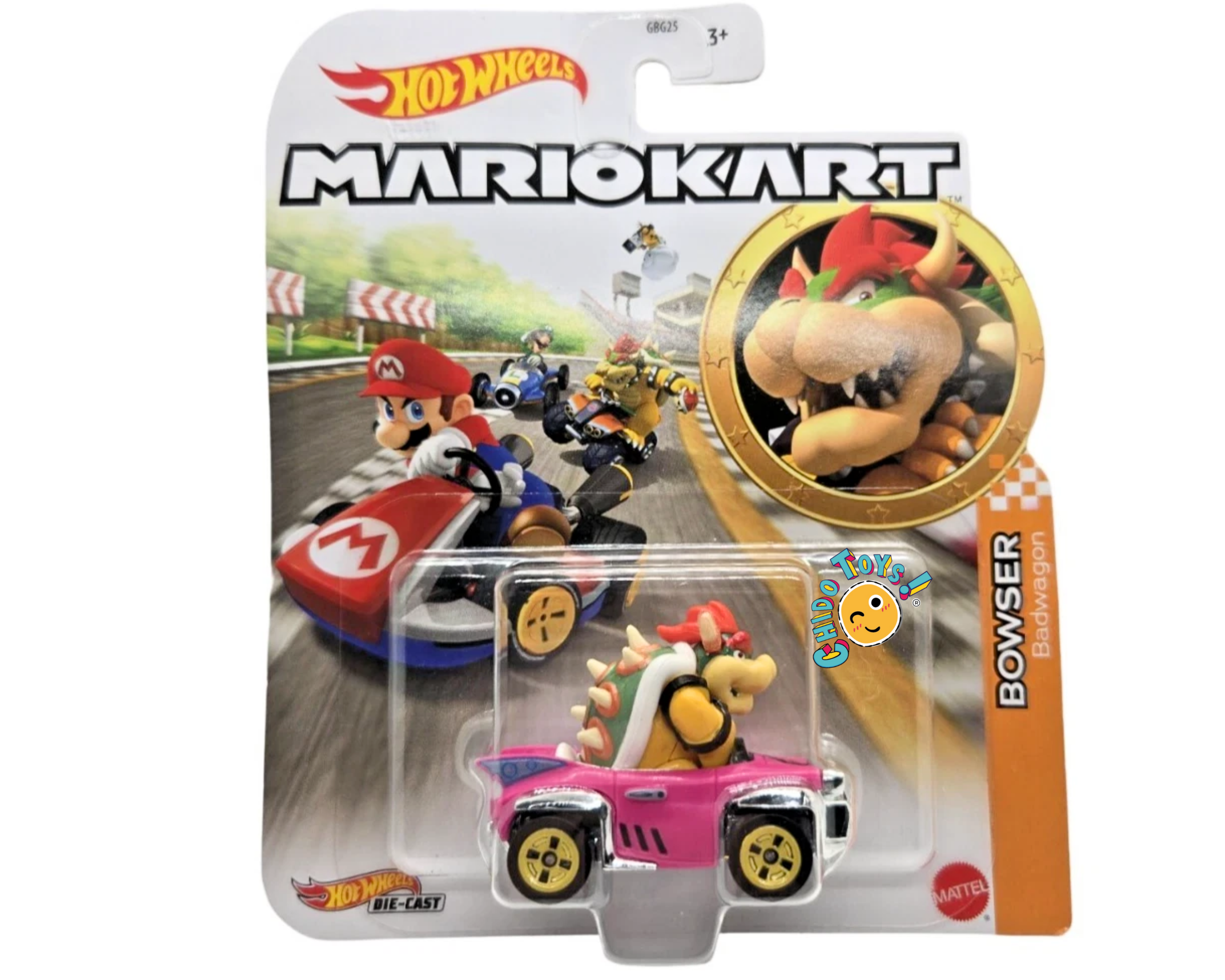 Hot Wheels Mario Kart Bowser Badwagon 1:64 rosa - Chido Toys
