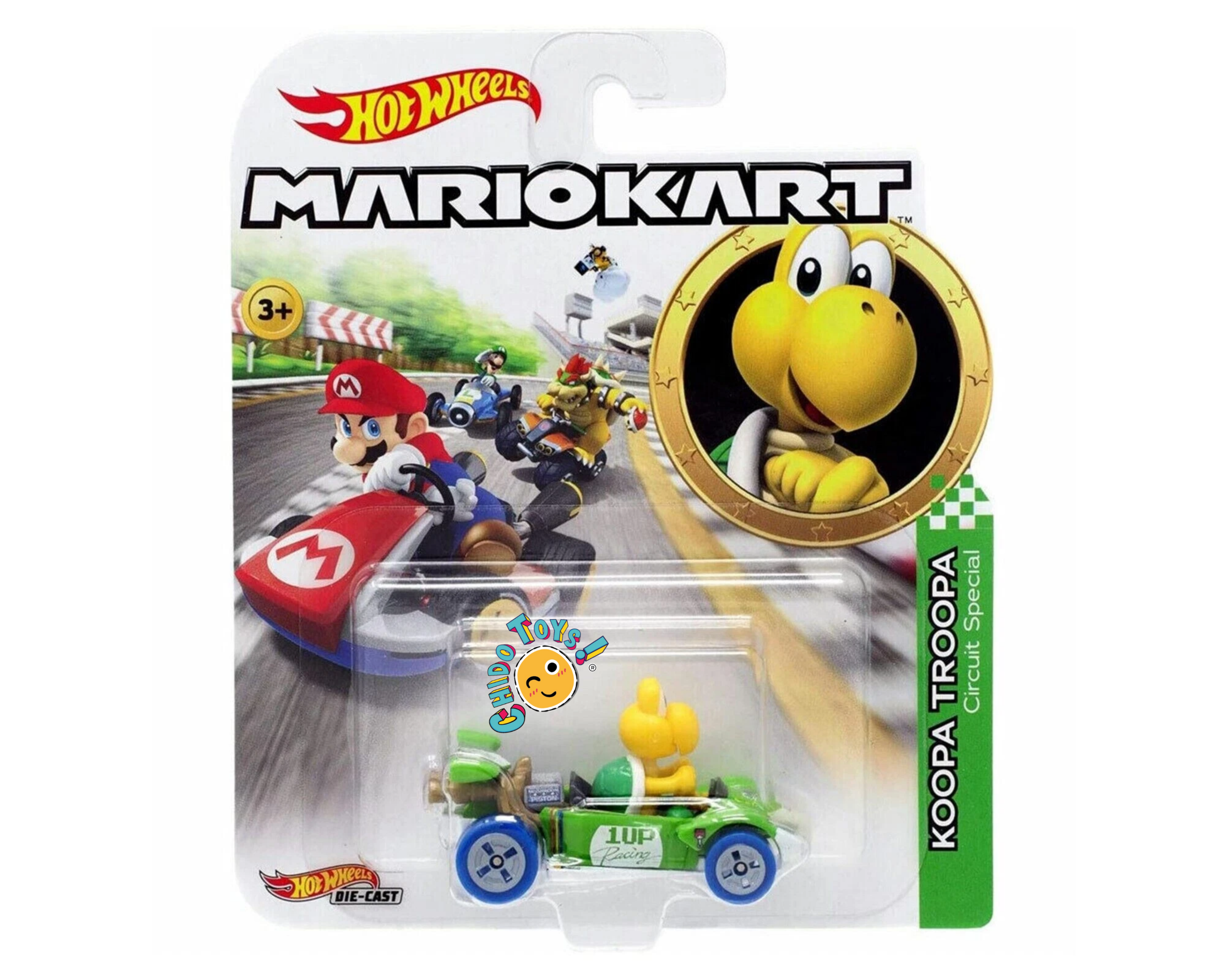 Hot Wheels Mario Kart Koopa Troopa Circuit Special 1:64 verde - Chido Toys