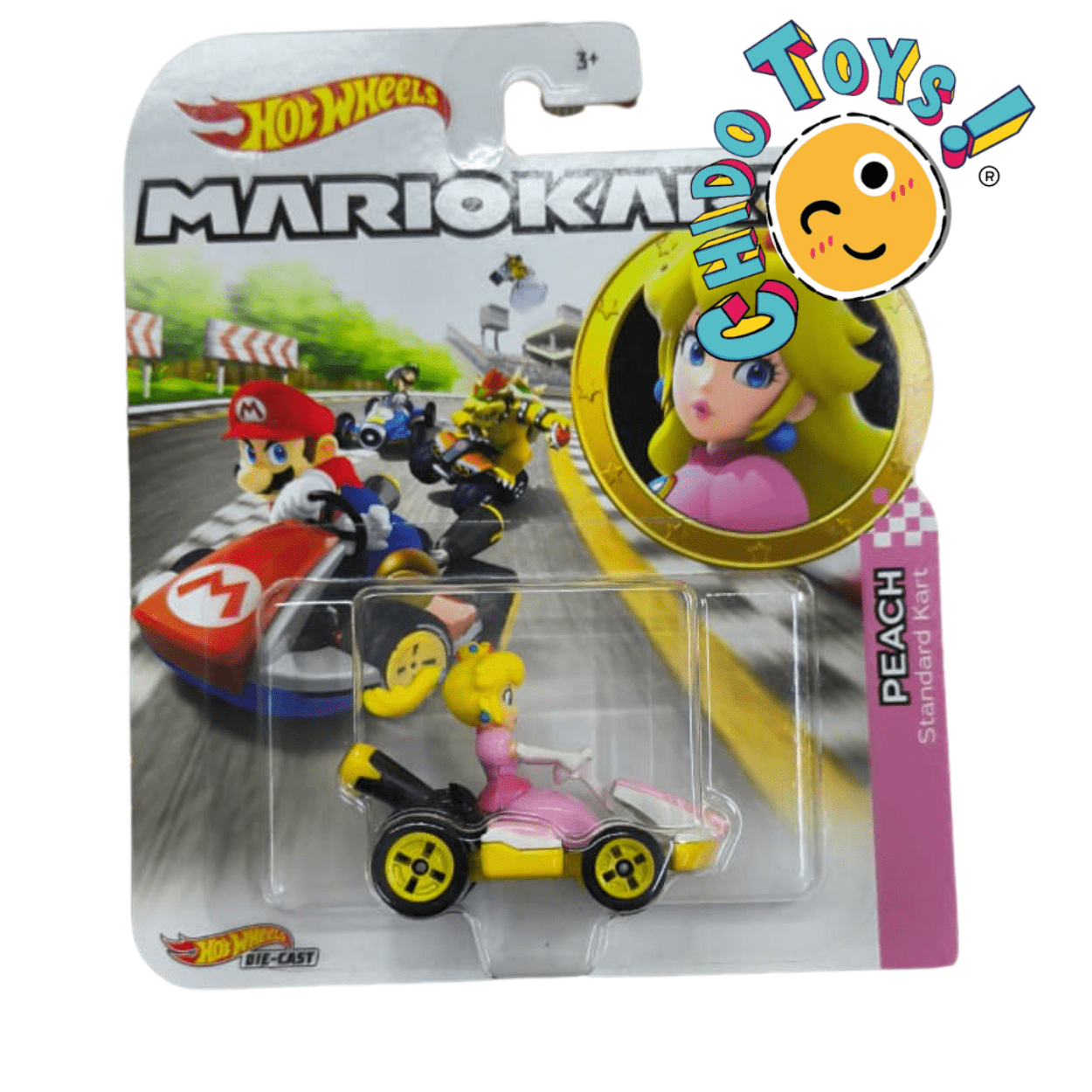 Hot Wheels Mario Kart Standard Kart – Colección Personajes (Mario, Luigi, Yoshi, Peach, Donkey Kong, Wario, Koopa Troopa) - Chido Toys