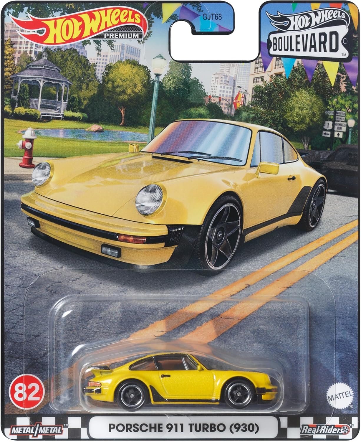 Hot Wheels Premium Boulevard Porsche 911 Turbo 930 Amarillo – Colección Real Riders - Chido Toys