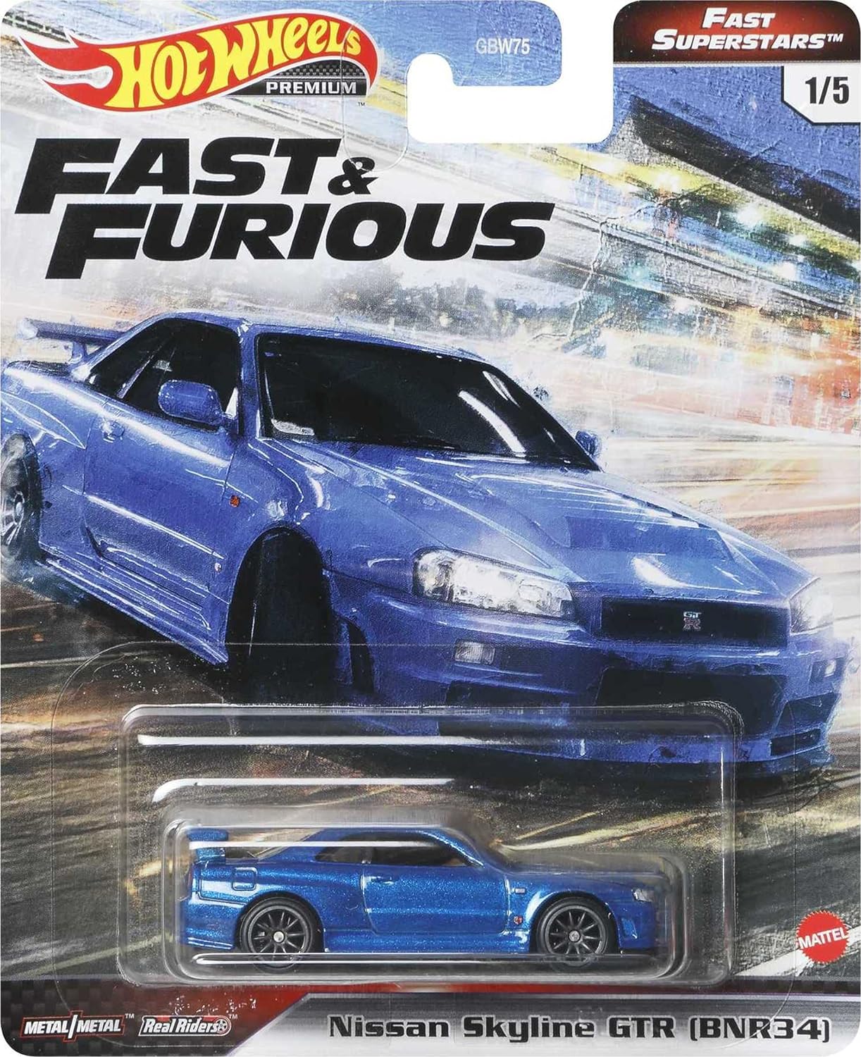 Hot Wheels Premium Fast & Furious Nissan Skyline GT - R R34 (BNR34) Azul – Car Culture - Chido Toys