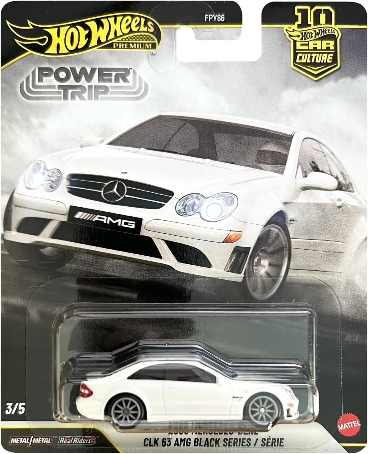 Hot Wheels Premium Mercedes-Benz CLK 63 AMG Black Series 1:64 Blanco - Chido Toys