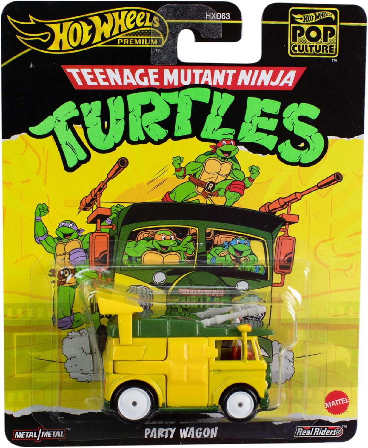 Hot Wheels Premium Party Wagon – TMNT Pop Culture | Escala 1:64 Metal/Metal - Chido Toys