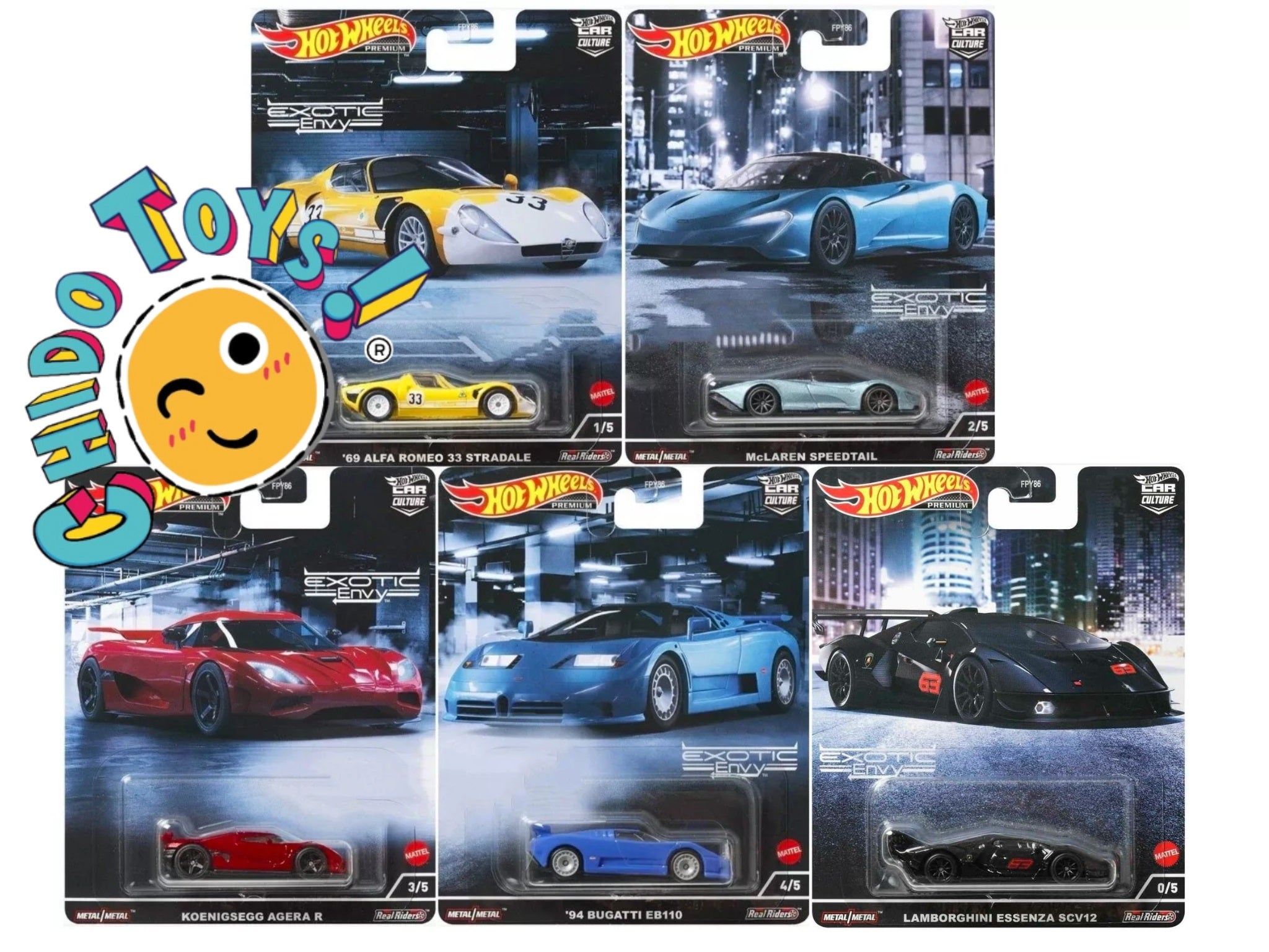 Hot Wheels Premium Serie Exotic Envy con Chase - Chido Toys