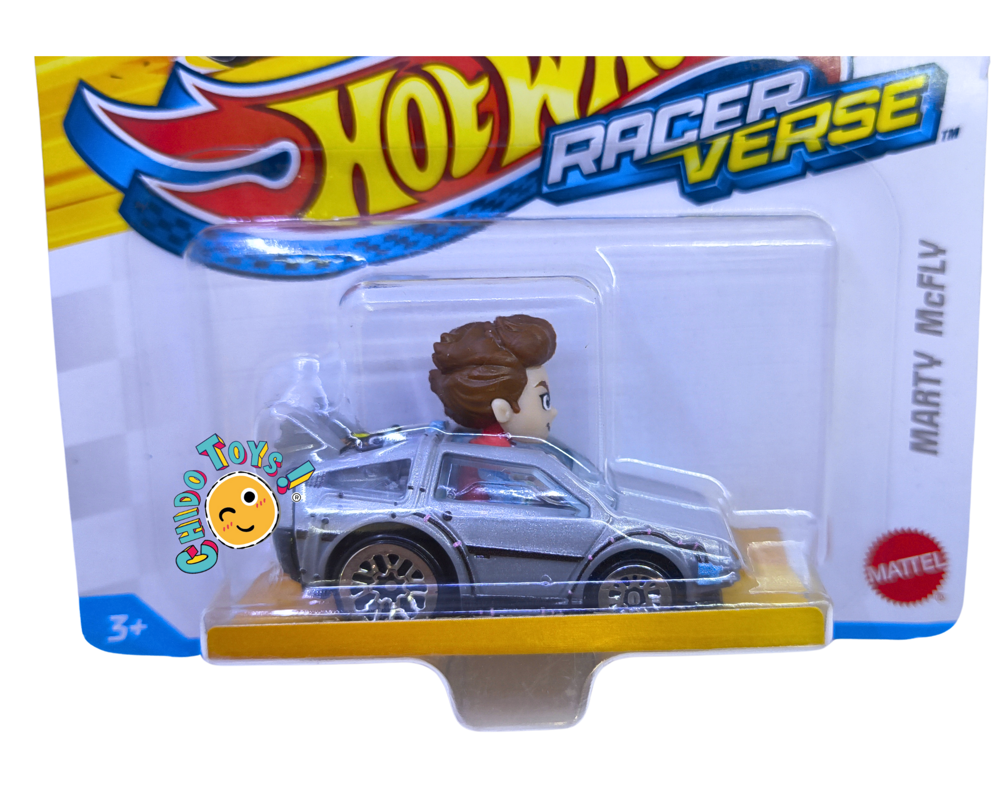 Hot Wheels RacerVerse Marty McFly 1:64 DeLorean figura - Chido Toys