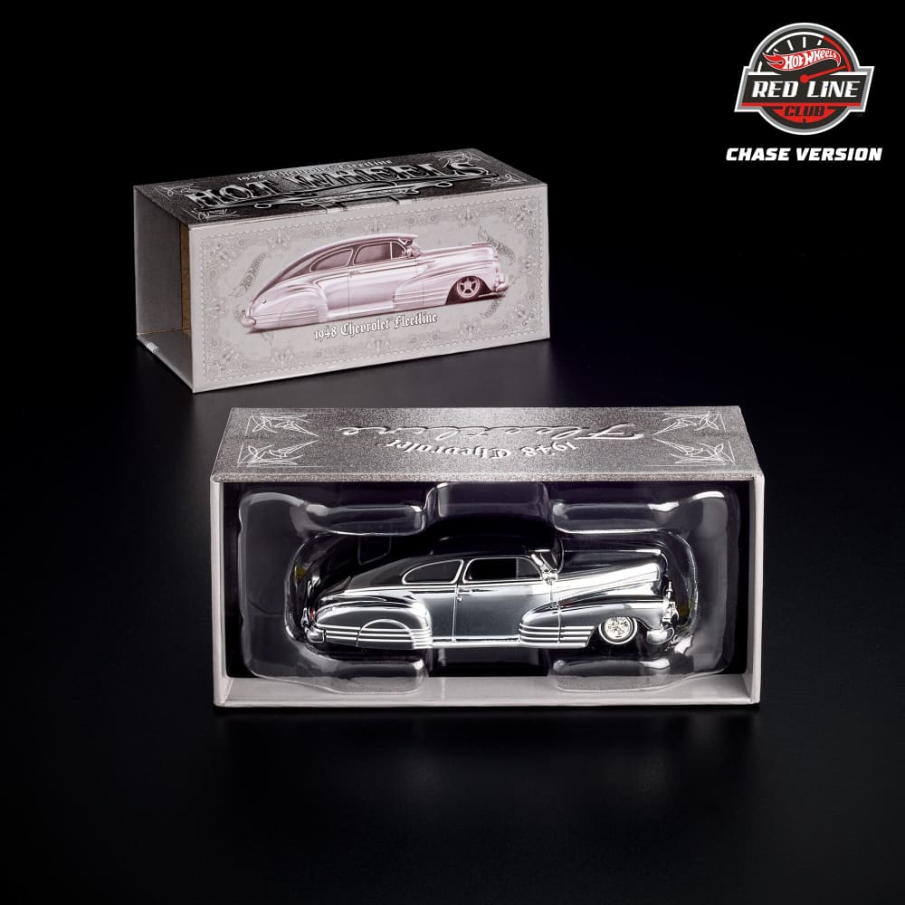 Hot Wheels RLC 1948 Chevrolet Fleetline CHASE 1:64 cromado con suspensión ajustable - Chido Toys