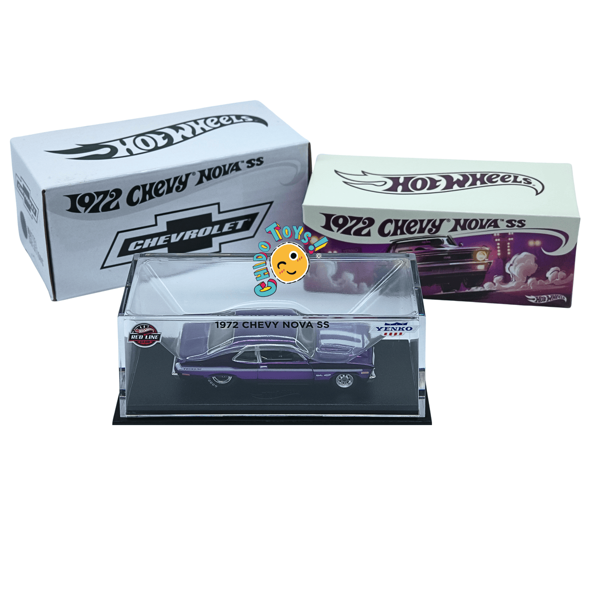 Hot Wheels RLC 1972 Chevy Nova SS Yenko 1:64 Morado Spectraflame - Chido Toys