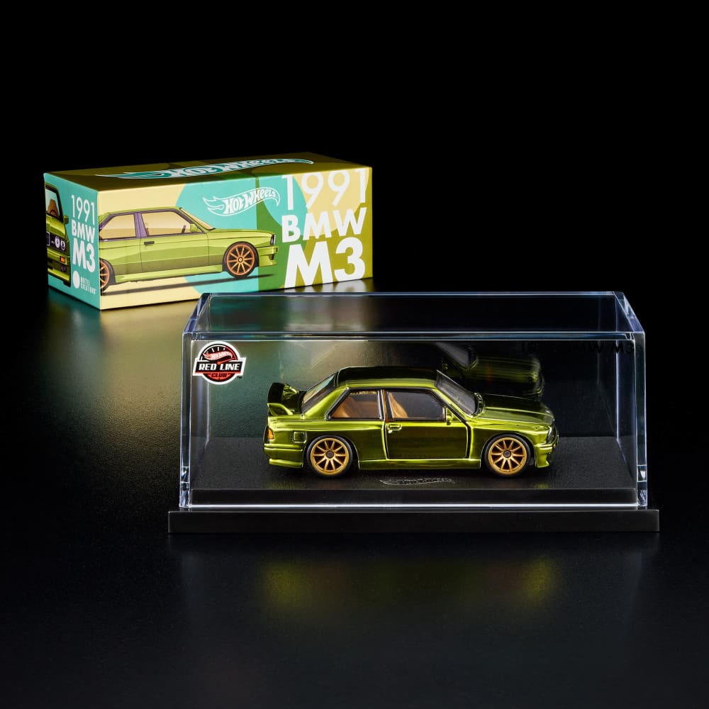 Hot Wheels RLC 1991 BMW M3 E30 1:64 Spectraflame Olive con capelo - Chido Toys