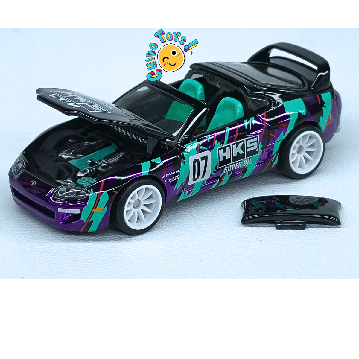 Hot Wheels RLC sELECTIONs 1997 Toyota Supra 1:64 Spectraflame Dark Purple HKS - Chido Toys