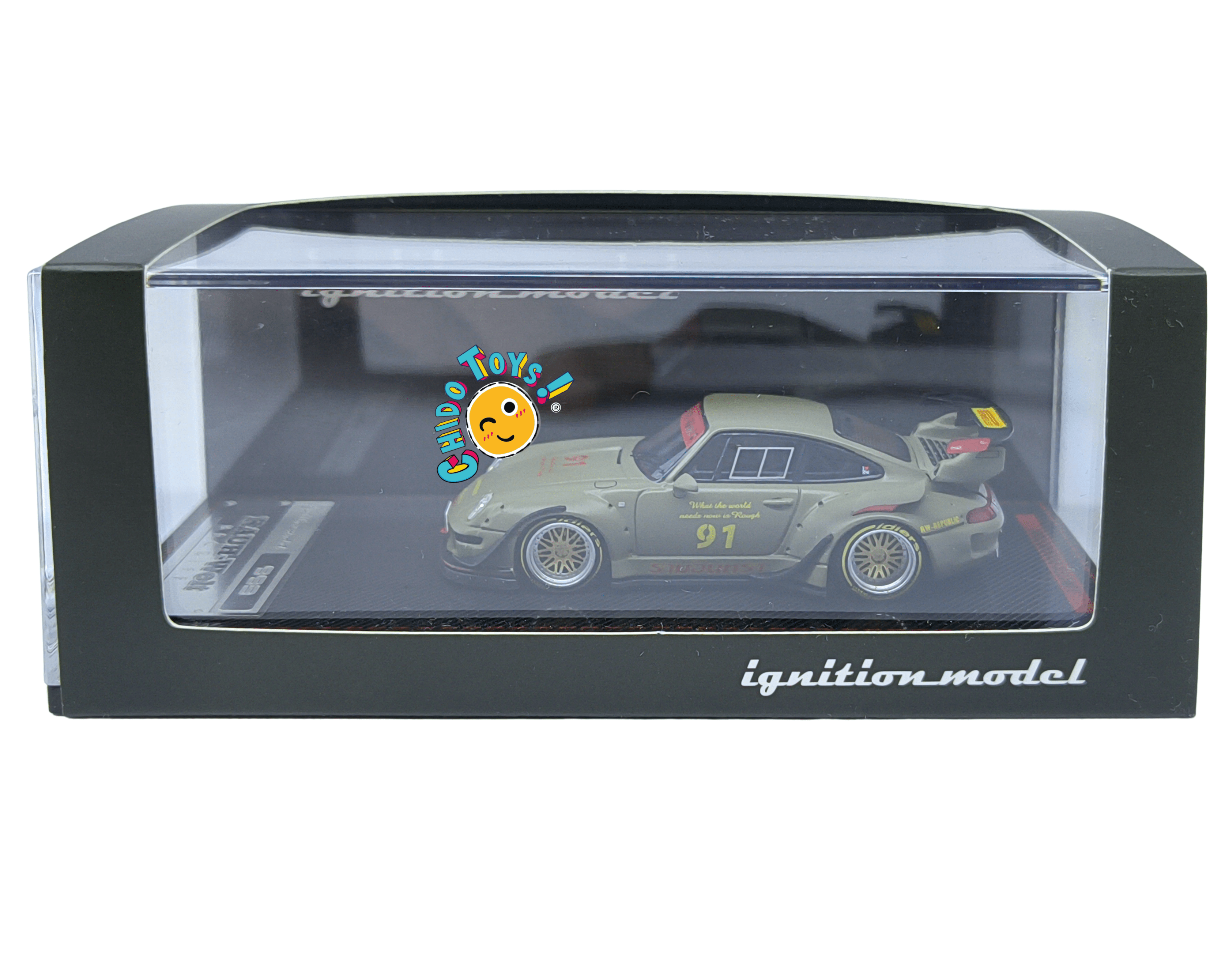 Ignition Model RWB 993 1:64 verde militar con capelo - Chido Toys