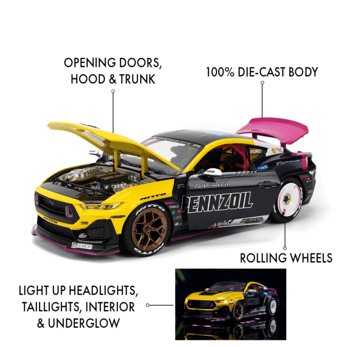 Jada Ben Hobson 2024 Ford Mustang RTR 1:24 Luces LED - Chido Toys