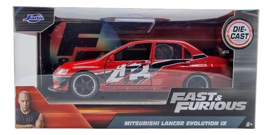Jada Fast & Furious Lancer Evolution IX 1:32 rojo, puertas abatibles - Chido Toys