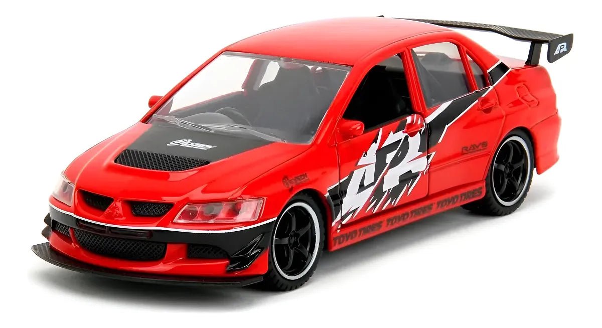 Jada Fast & Furious Lancer Evolution IX 1:32 rojo, puertas abatibles - Chido Toys