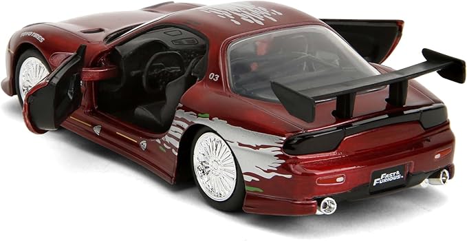 Jada Mazda RX - 7 Dom’s 1:32 rojo vino con alerón - Chido Toys