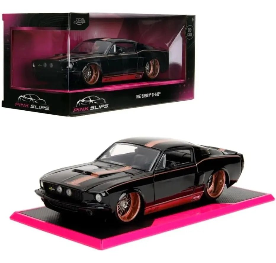 Jada Pink Slips Shelby GT500 1967 1:24 Negro con rines Rose Gold - Chido Toys