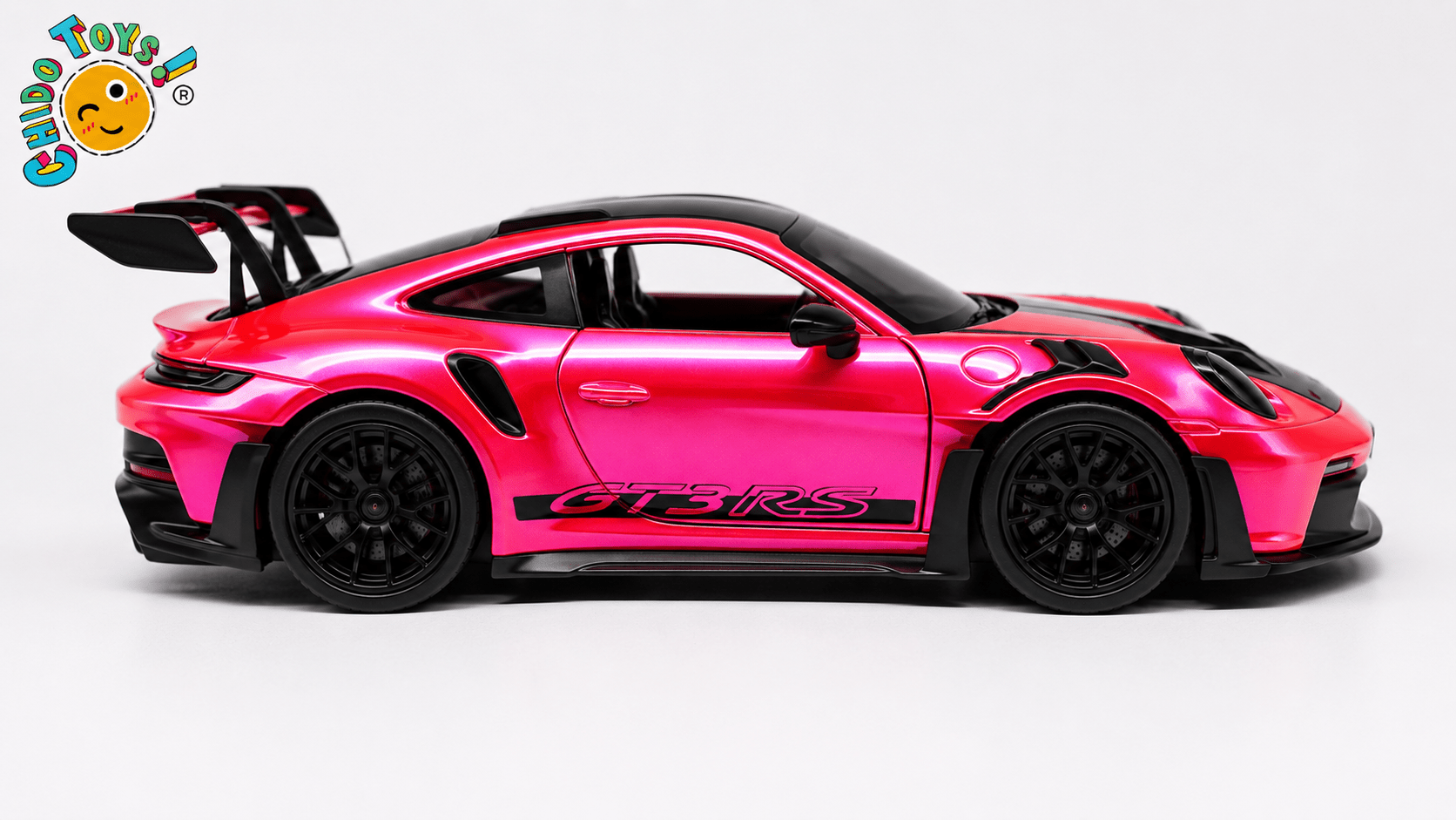 Jada Porsche 911 GT3 RS 992 Pink Slips 1:24 rosa cromado - Chido Toys