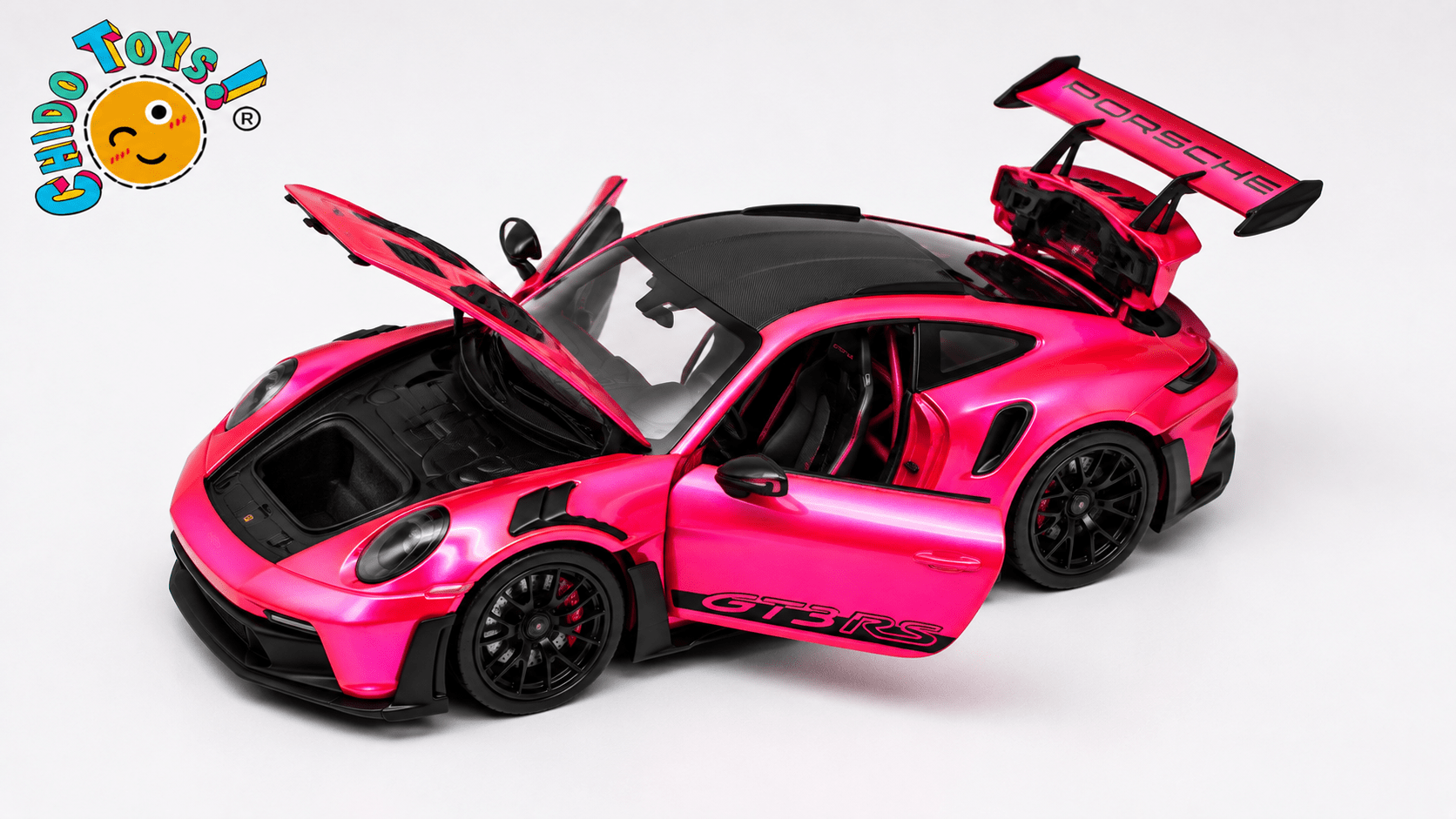 Jada Porsche 911 GT3 RS 992 Pink Slips 1:24 rosa cromado - Chido Toys