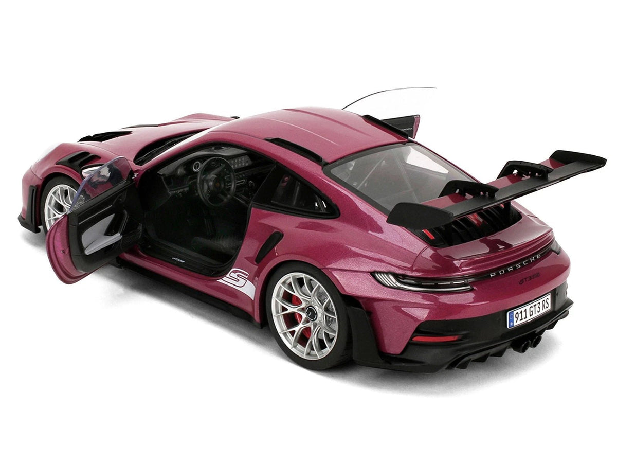 Jada Toys Porsche 911 GT3 RS Pink Slips 1:18 Metallic Cabernet con puertas abatibles - Chido Toys