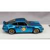 MY64 Kaege Retro Turbo 1:64 azul electroplated, resina sellada, rines dorados, llantas de goma y detalles de fotocortado