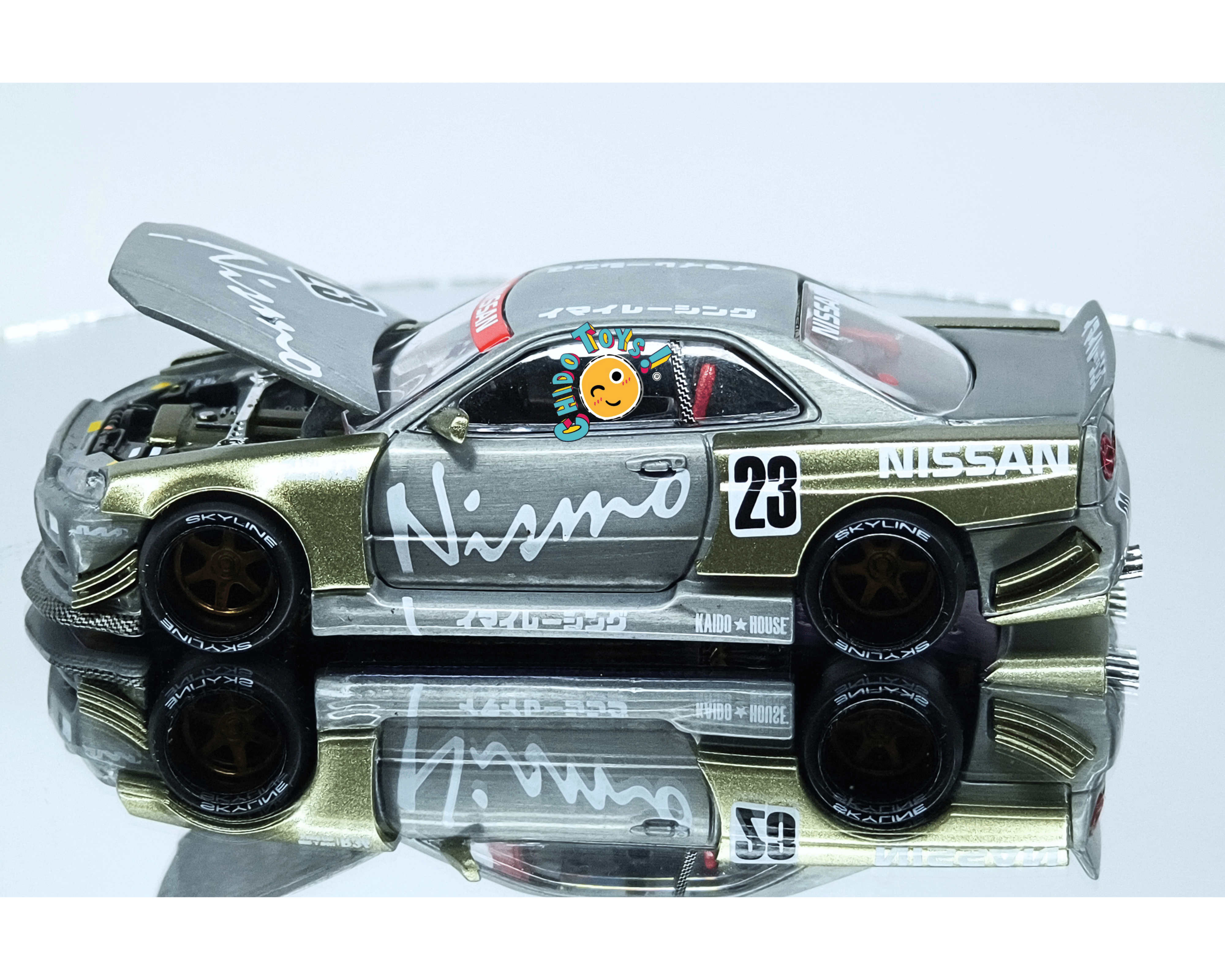 Kaido House 103 Nissan Skyline GT - R R34 Nismo CHASE 1:64 metal expuesto - Chido Toys