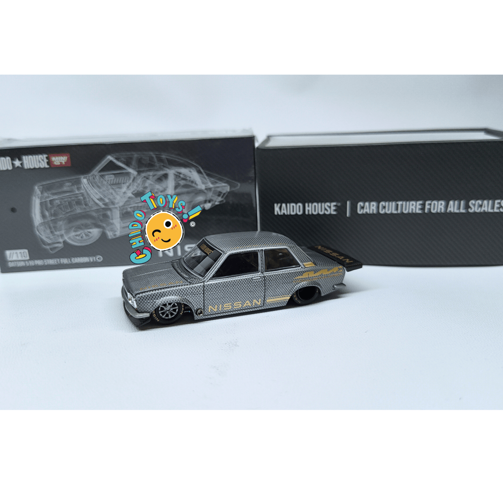 Kaido House Datsun 510 Pro Street #110 CHASE 1:64 carbono – Chido Toys